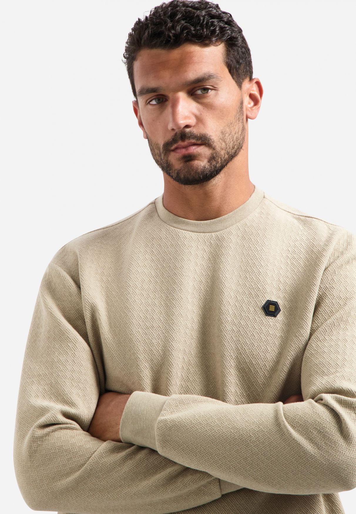 No Excess Sweater Crewneck Relief Melange 015 sand 2900159460084