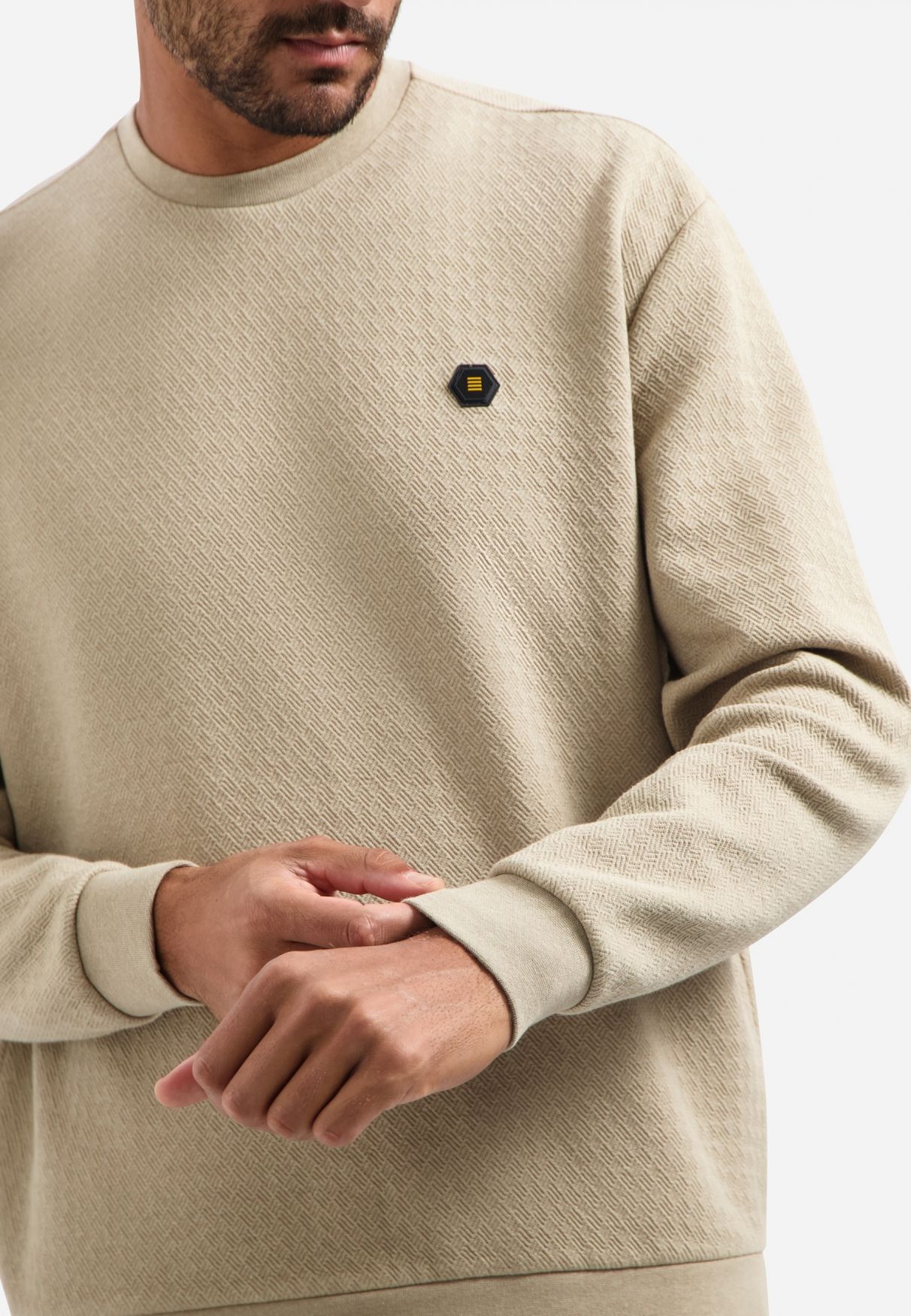 No Excess Sweater Crewneck Relief Melange 015 sand 2900159460084