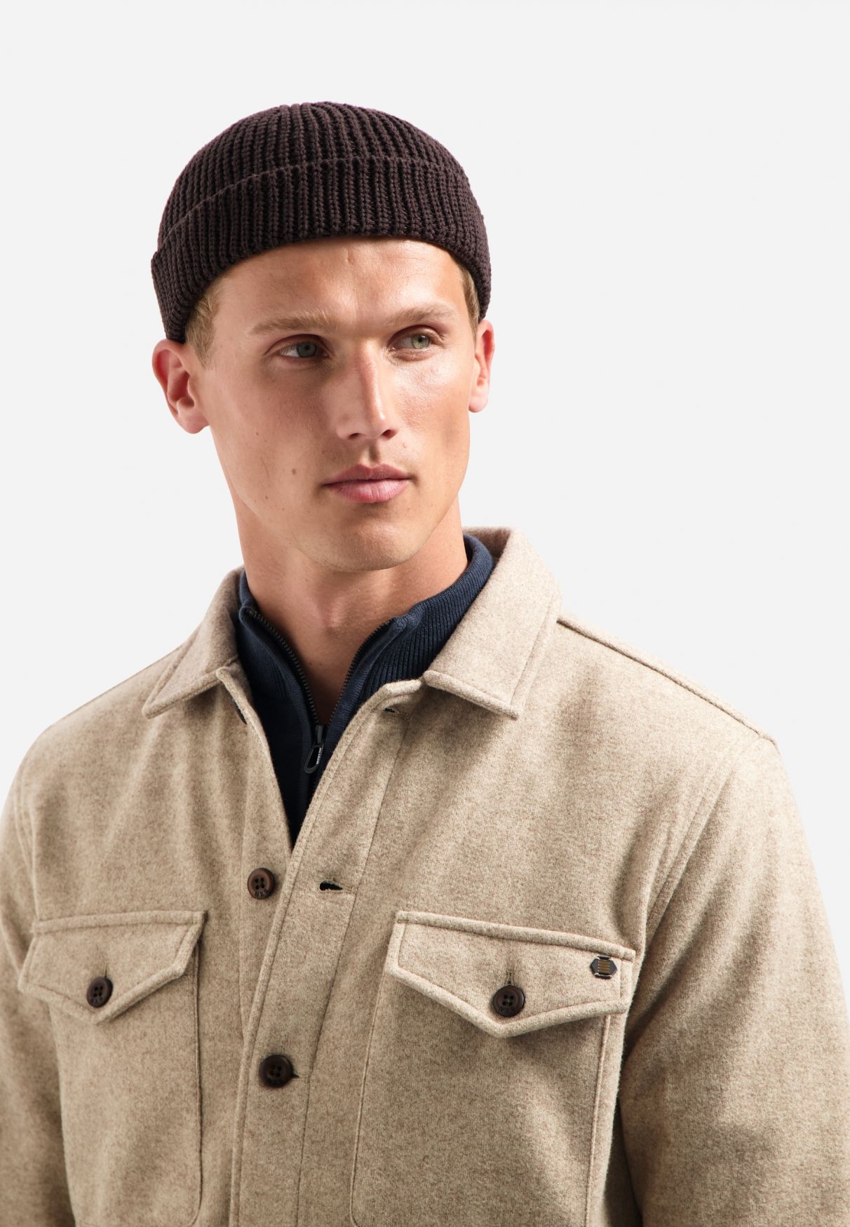 No Excess Overshirt Button Closure Melange 043 khaki 2900159473060