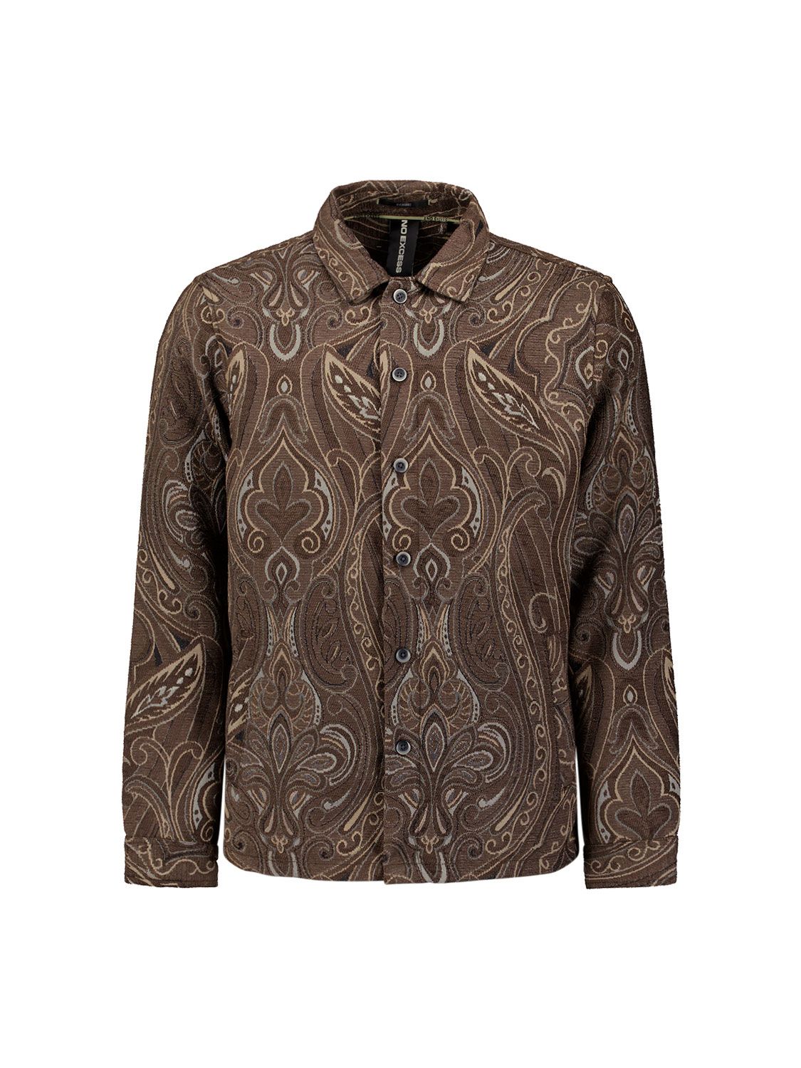 No Excess Overshirt Buttons Fancy Jacquard 040 brown 00114774-EKA14000100000106