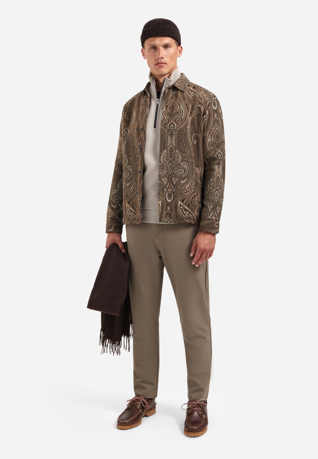 No Excess Overshirt Buttons Fancy Jacquard 040 brown 2900159474043