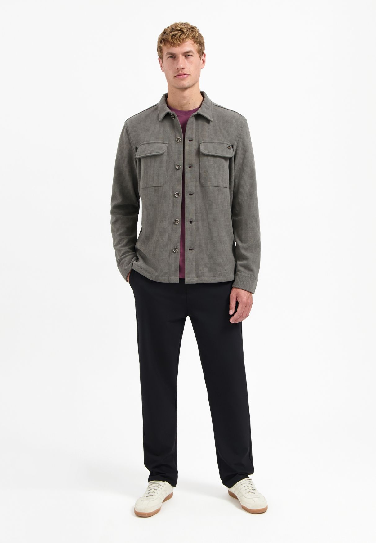No Excess Overshirt Button Corduroy 118 dark clay 2900159483083