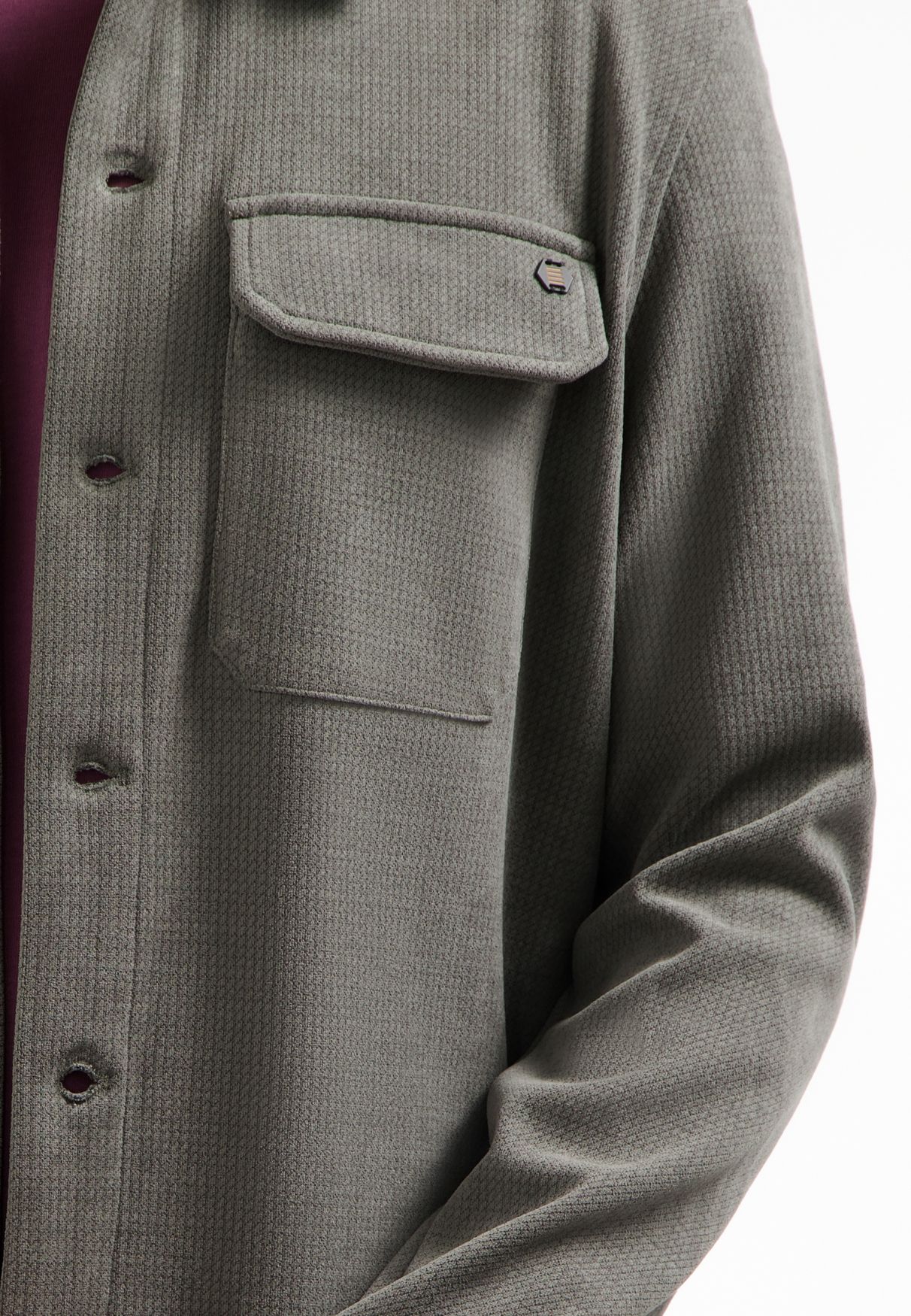 No Excess Overshirt Button Corduroy 118 dark clay 2900159483083