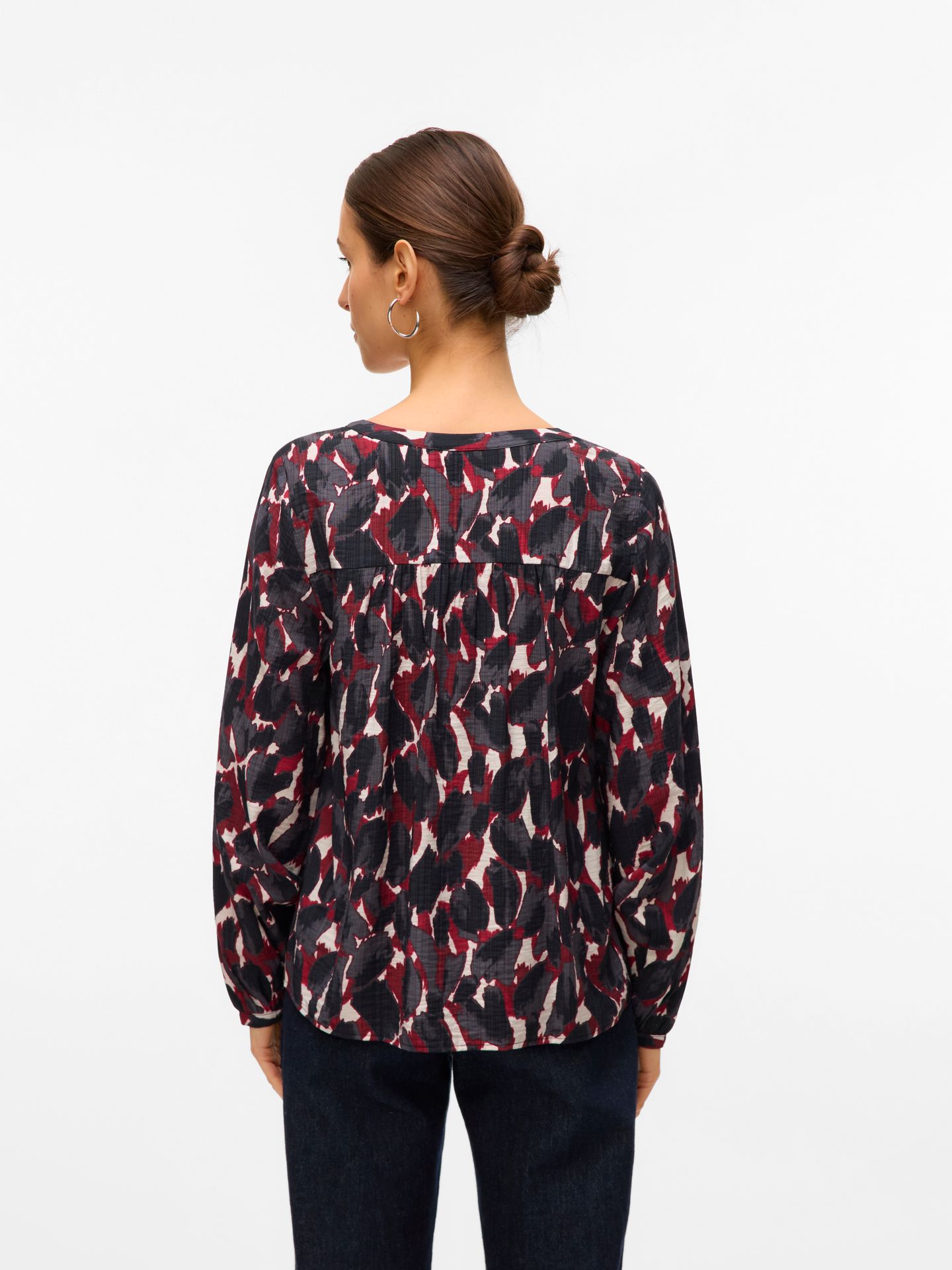Vero Moda VMFANINI L/S SHIRT WVN BTQ GA Karanda Red/Fanini 2900159528012