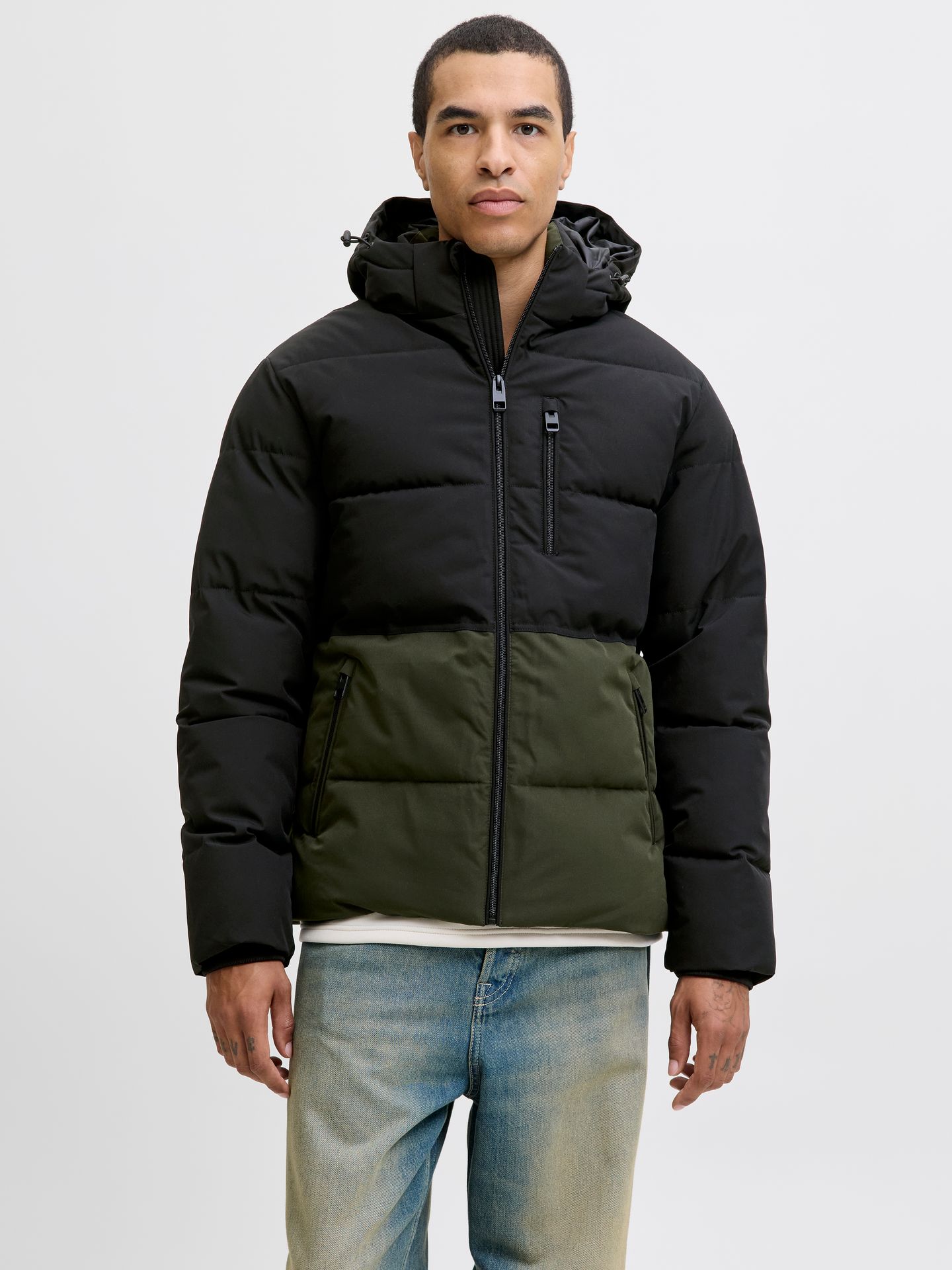 Jack & Jones JJEOWEN PUFFER SN Rosin/BLACK BLOCKING 2900159530053