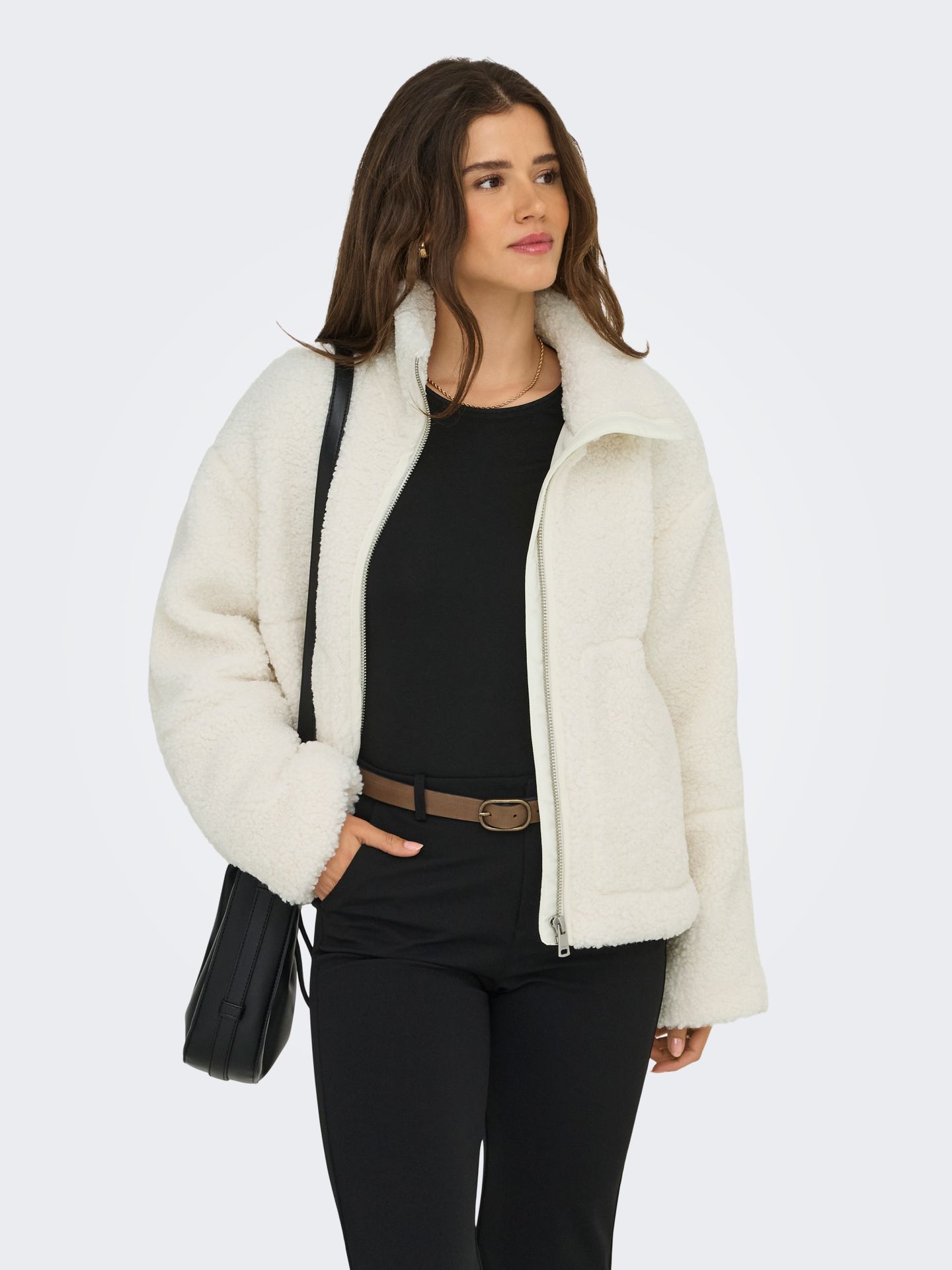 Only ONLASPEN LIFE TEDDY JACKET OTW Cloud Dancer 2900159534020