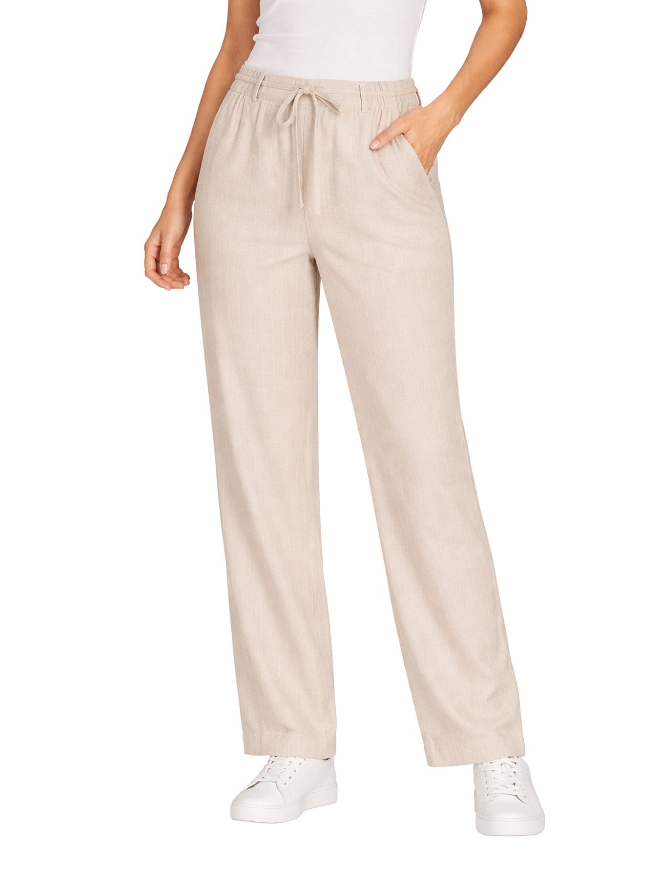 Red Button Claudette Linen/Visco Pinstripe L33 pebble99 00114817-EKA26007300000048