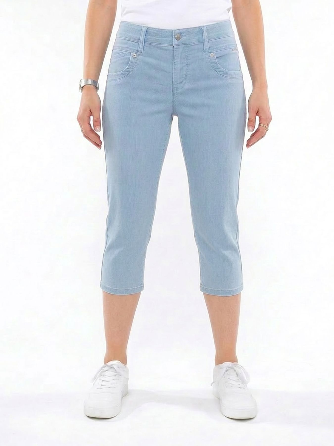 Red Button Sissy Capri Fancy Chambray bleachblue366 00114821-EKA26007300000077