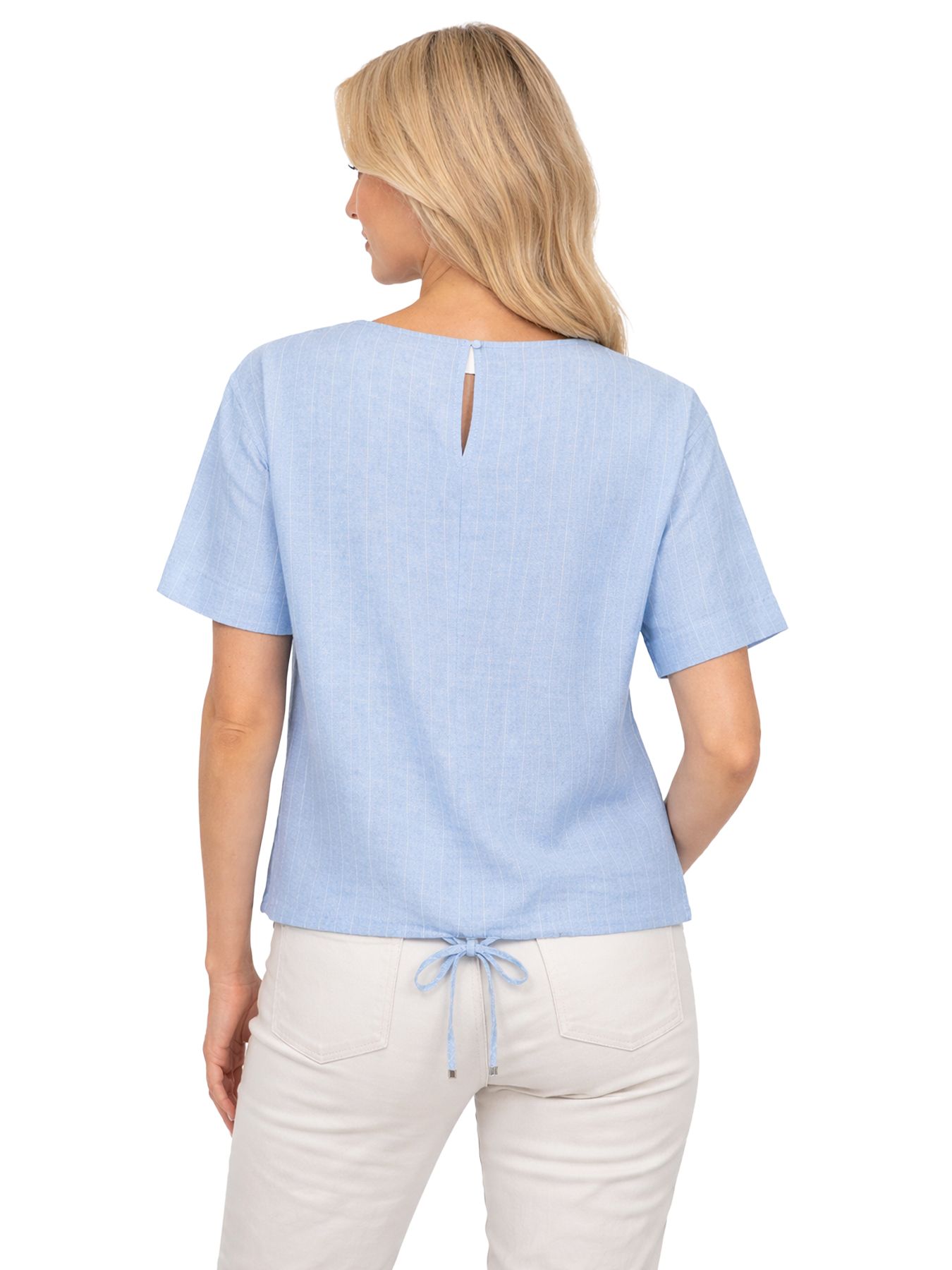 Red Button Skyler Linen/Visc Pinstripe Light Blue31 2900159561026