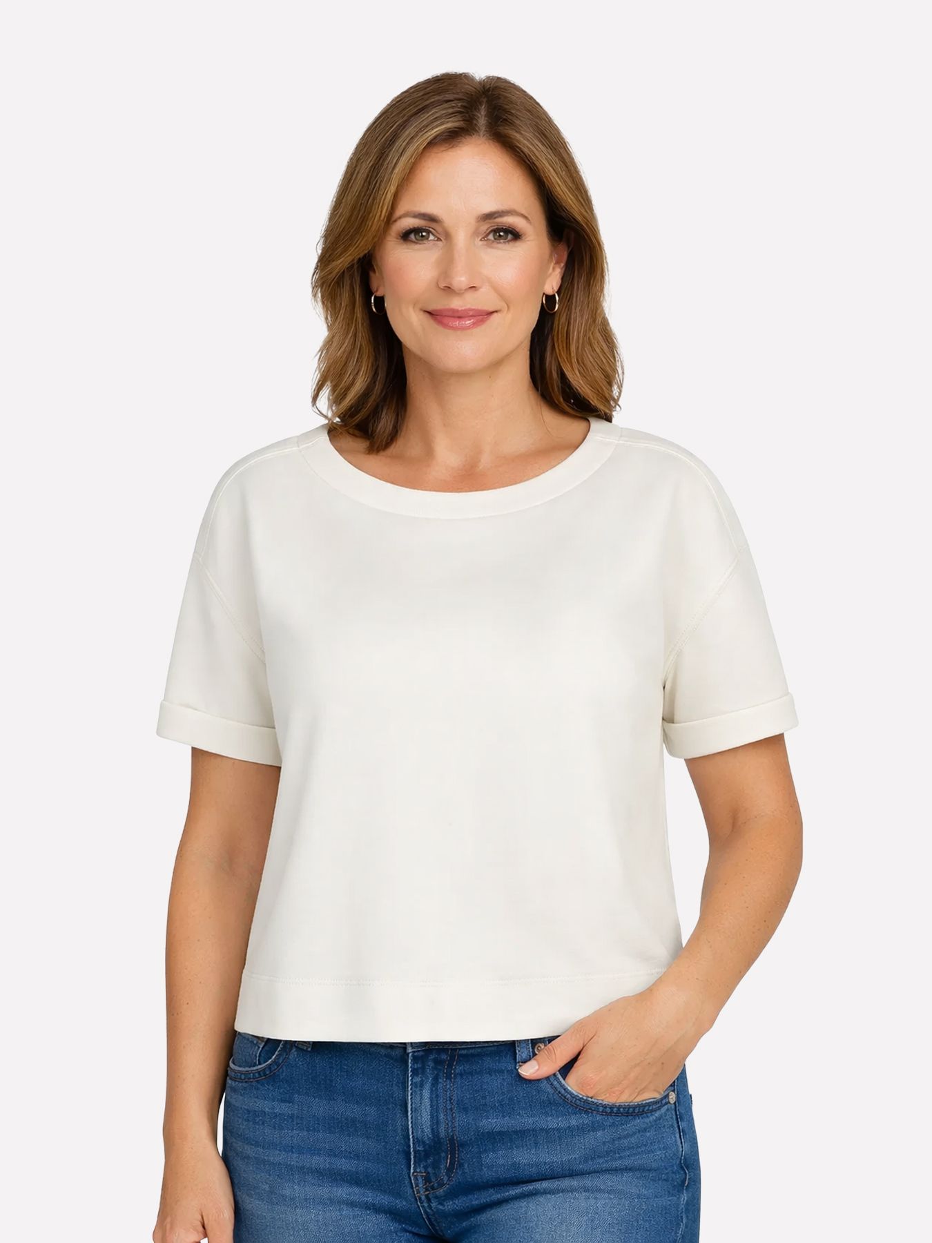 Red Button Skyler Scuba Top ecru71 00114836-EKA26007300000017