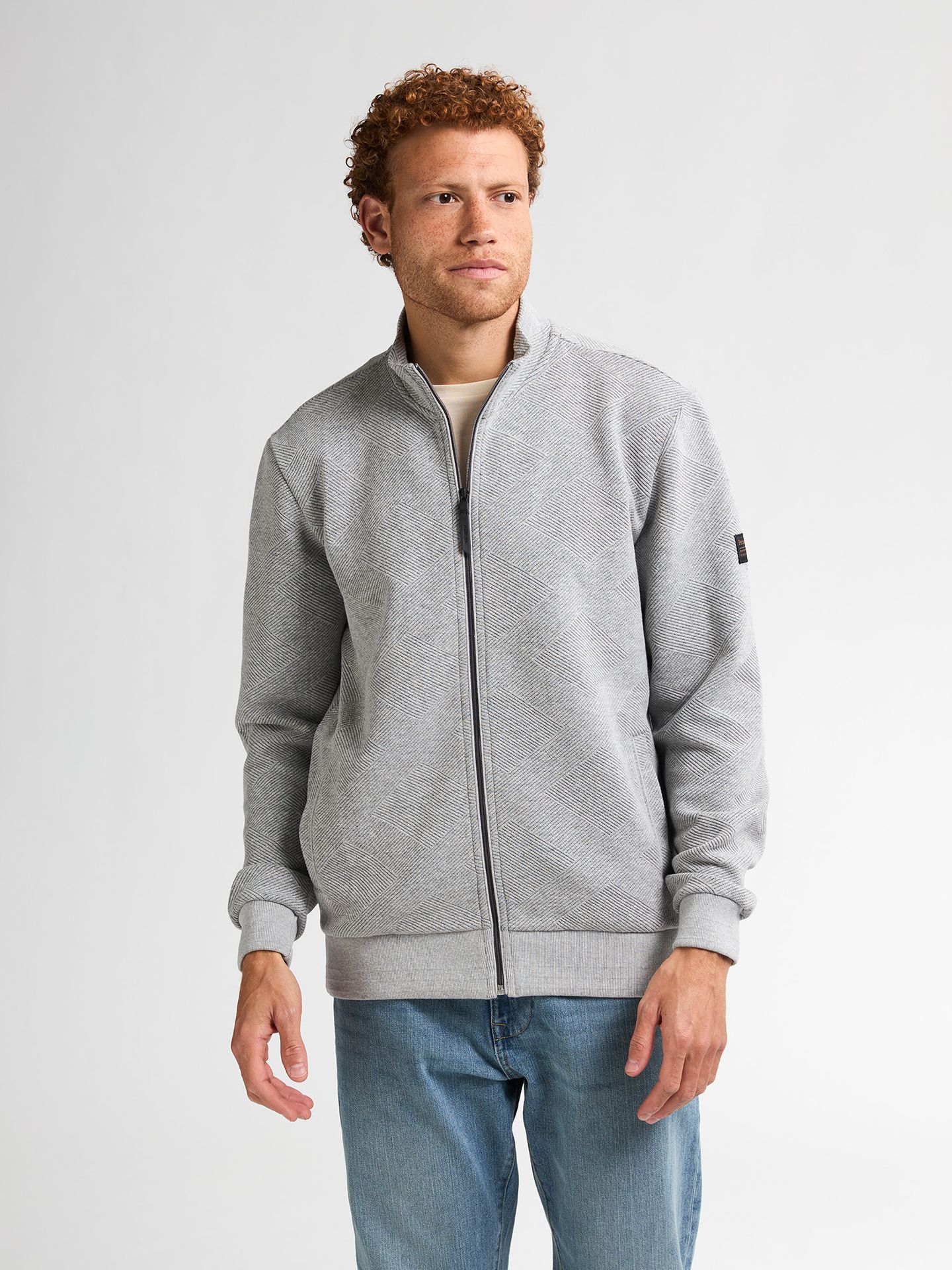 Petrol Industries Men Sweater Collar Zip 9038 light grey melee 2900159586043