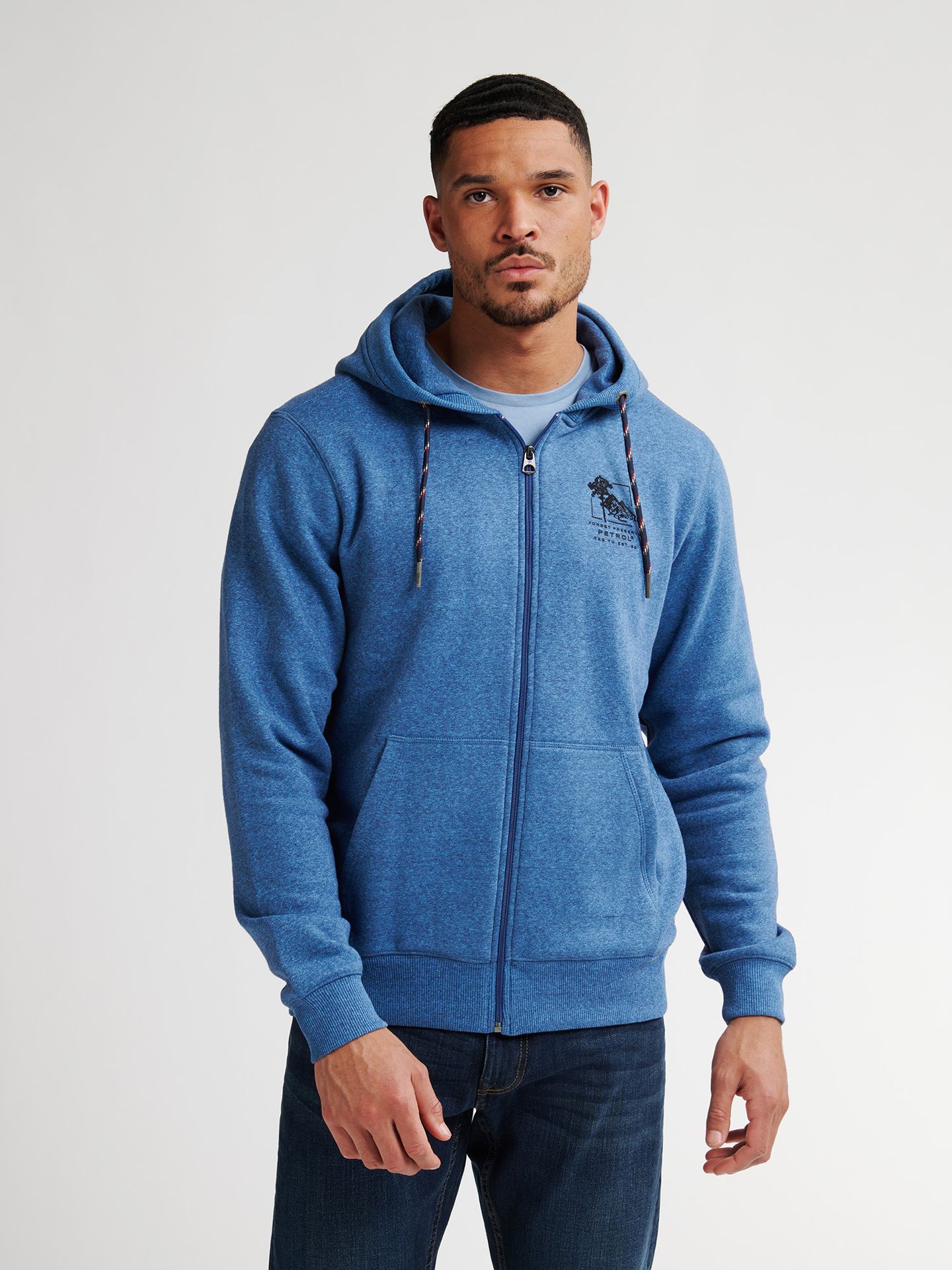 Petrol Industries Men Sweater Hooded Zip 5190 indie blue 2900159588085