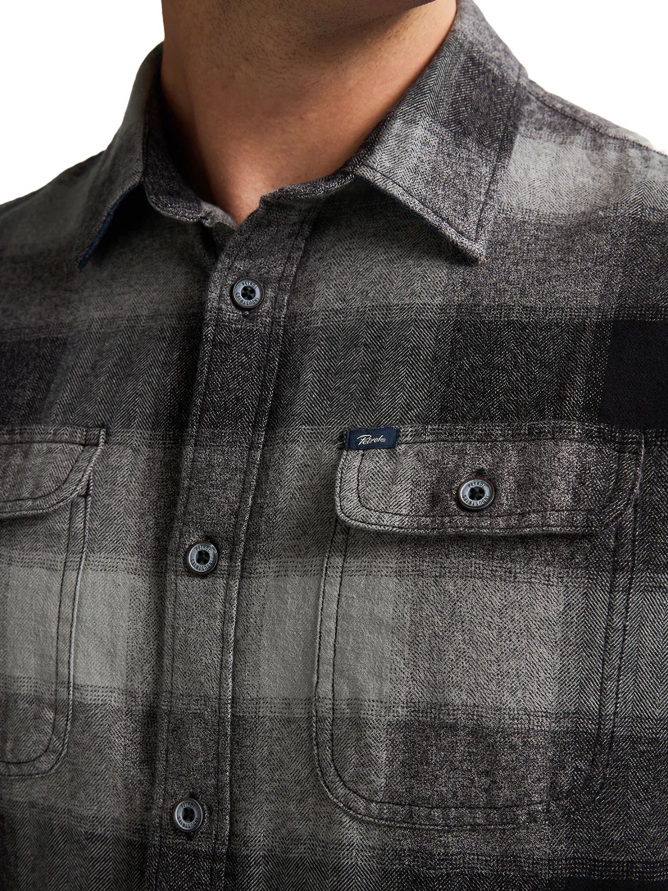 Petrol Industries Men Shirt Long Sleeve Check 9111 deep black 2900159594062