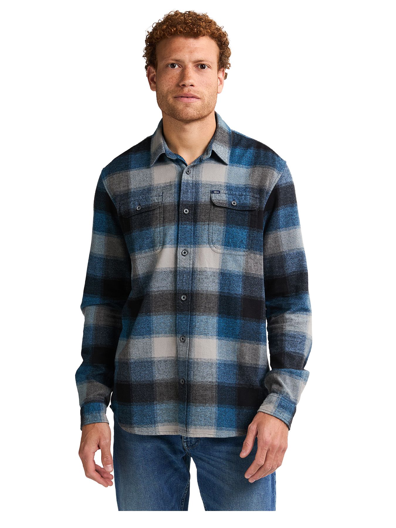 Petrol Industries Men Shirt Long Sleeve Check 5190 indie blue 2900159593089