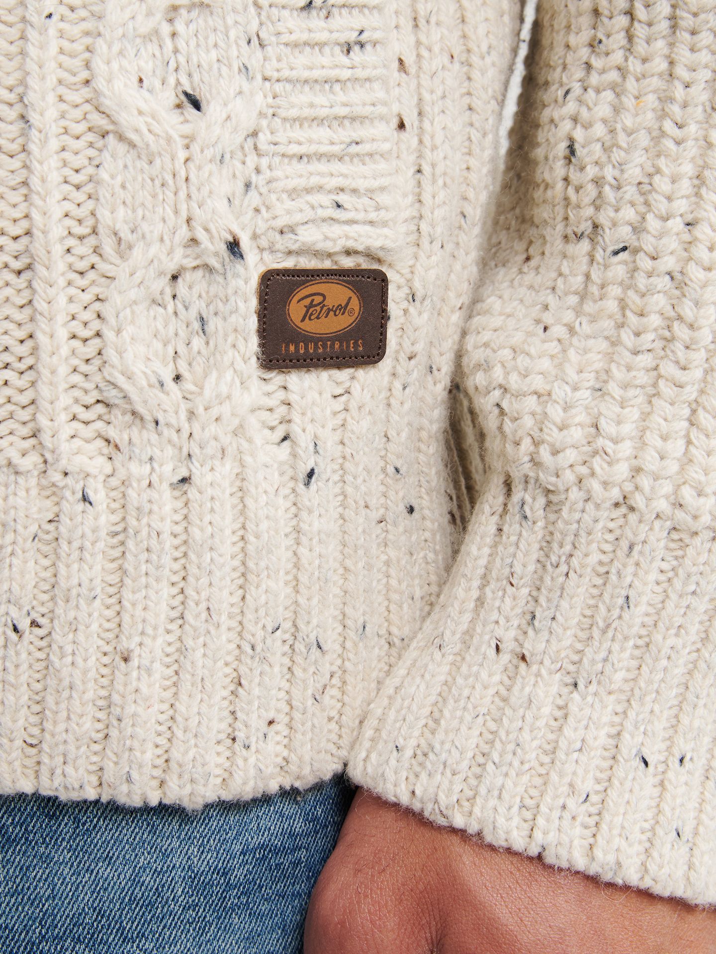 Petrol Industries Men Knitwear Hooded Cardigan 0009 antique white melee 2900159596080