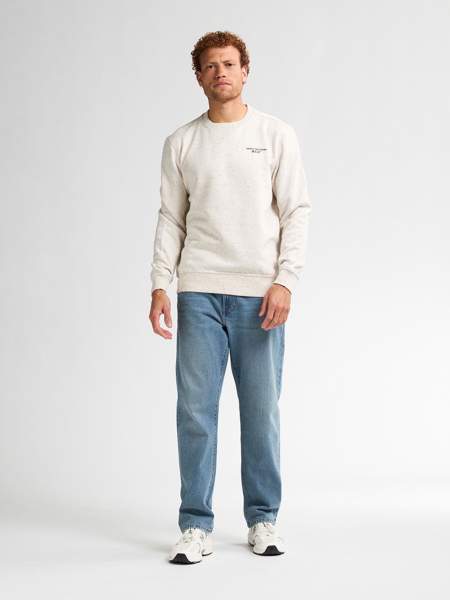 Petrol Industries Men Sweater Round Neck 0009 antique white melee 2900159599081