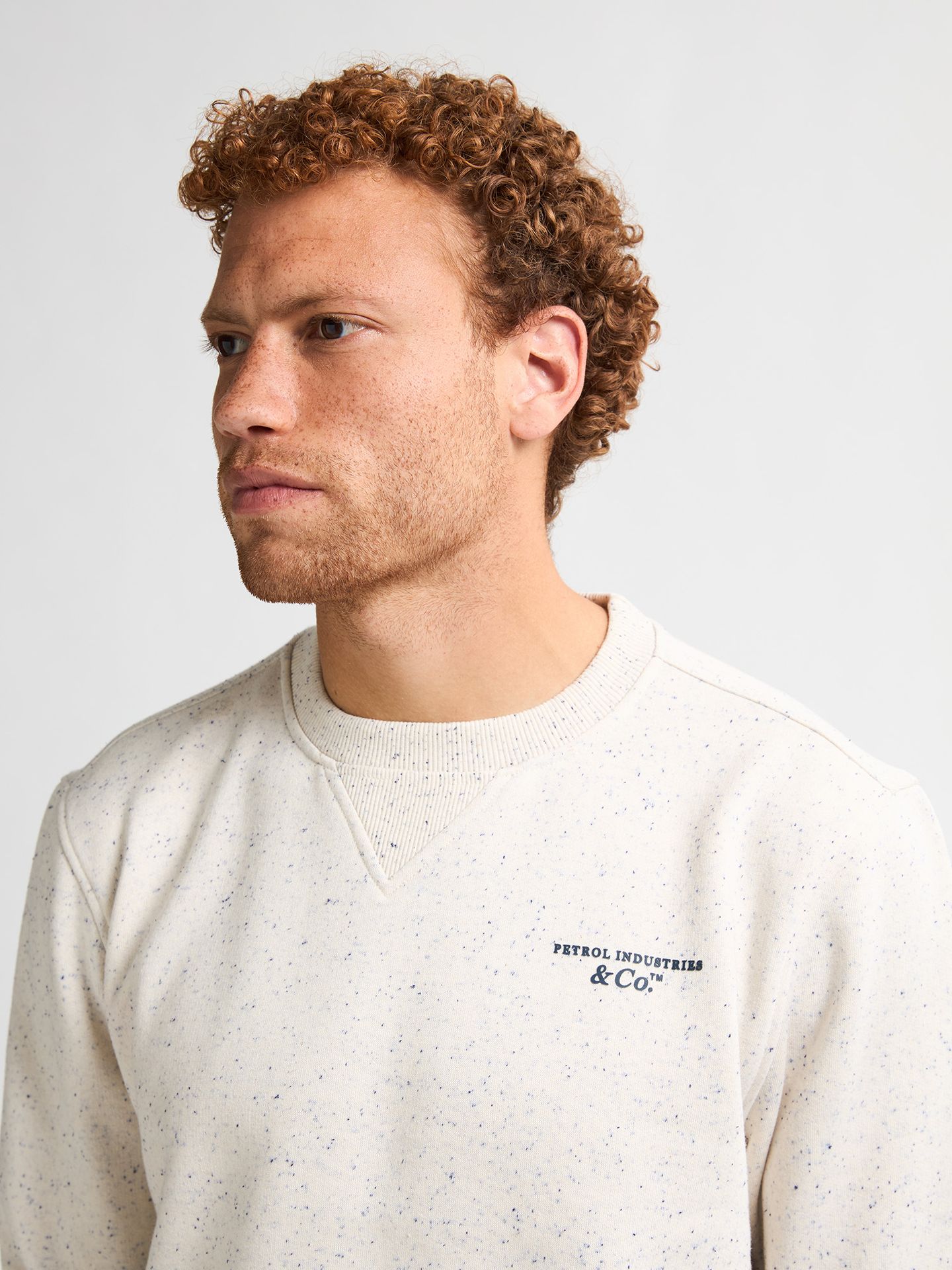 Petrol Industries Men Sweater Round Neck 0009 antique white melee 2900159599081
