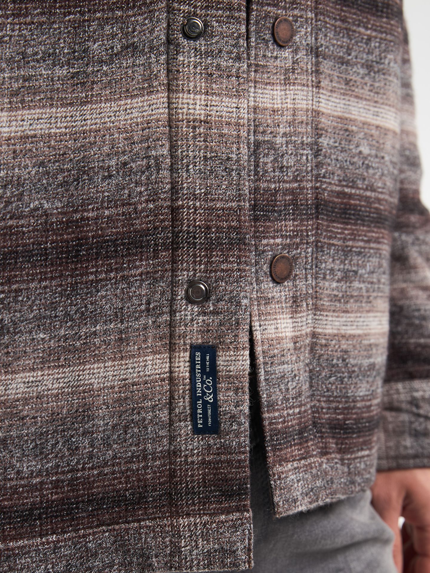 Petrol Industries Men Shirt Long Sleeve Check 7144 mud 2900159601043