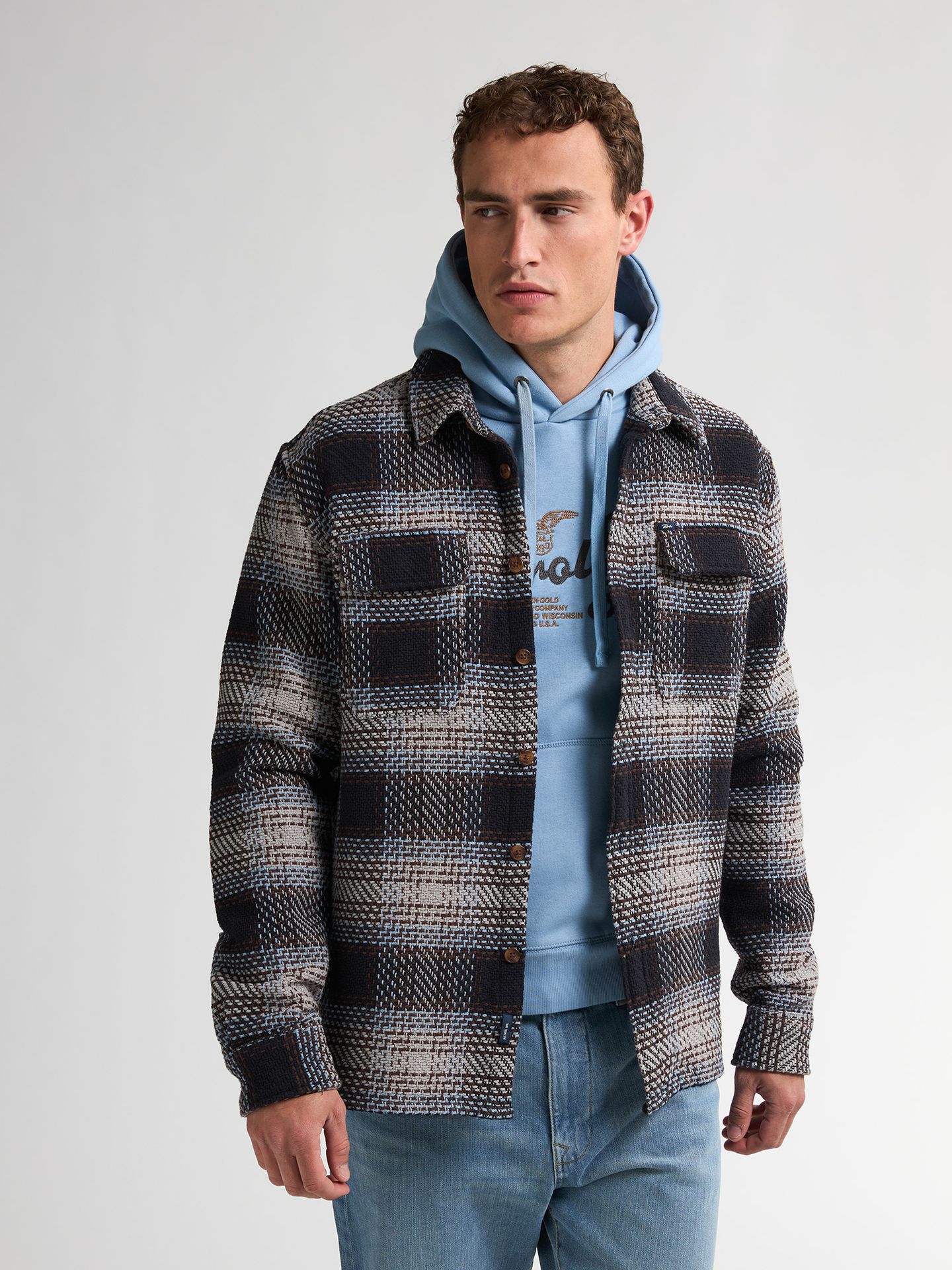 Petrol Industries Men Shirt Long Sleeve Check 9038 light grey melee 2900159606079