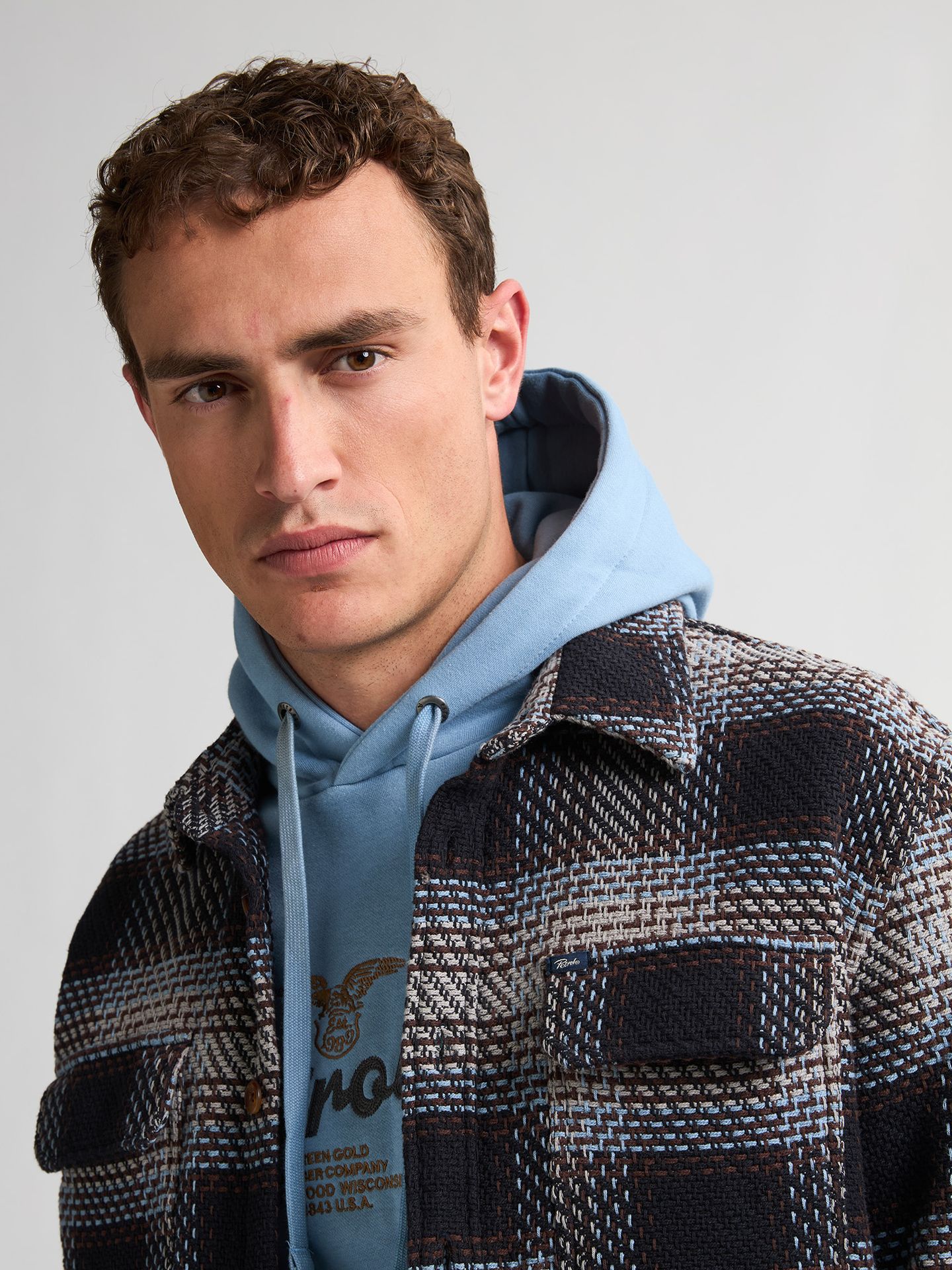 Petrol Industries Men Shirt Long Sleeve Check 9038 light grey melee 2900159606093