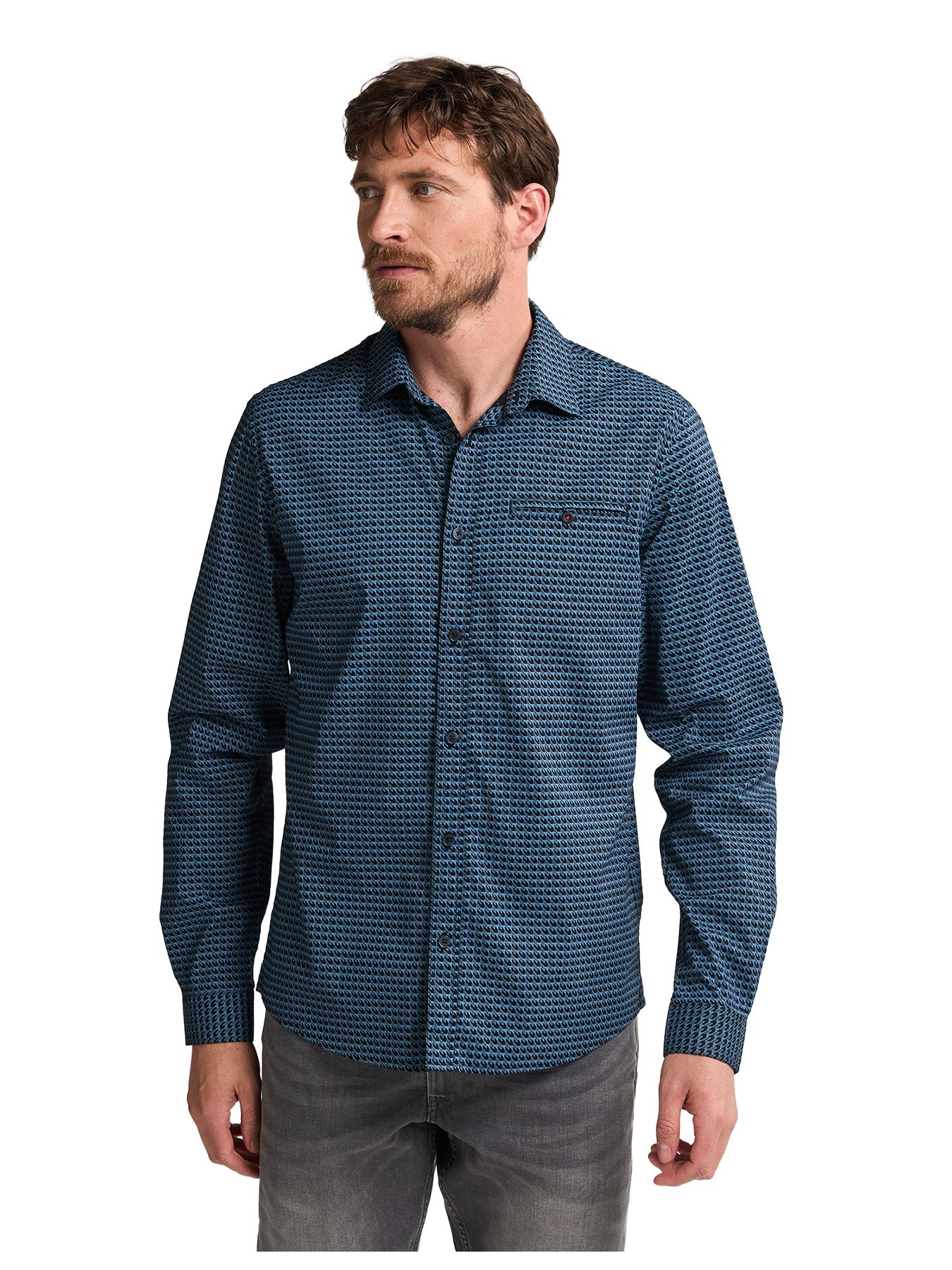 Petrol Industries Men Shirt Long Sleeve AOP 5190 indie blue 2900159607083