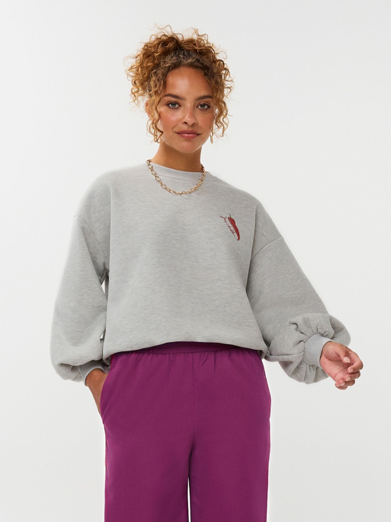 Ydence Sweater just chillin Grey Melange 00114867-184