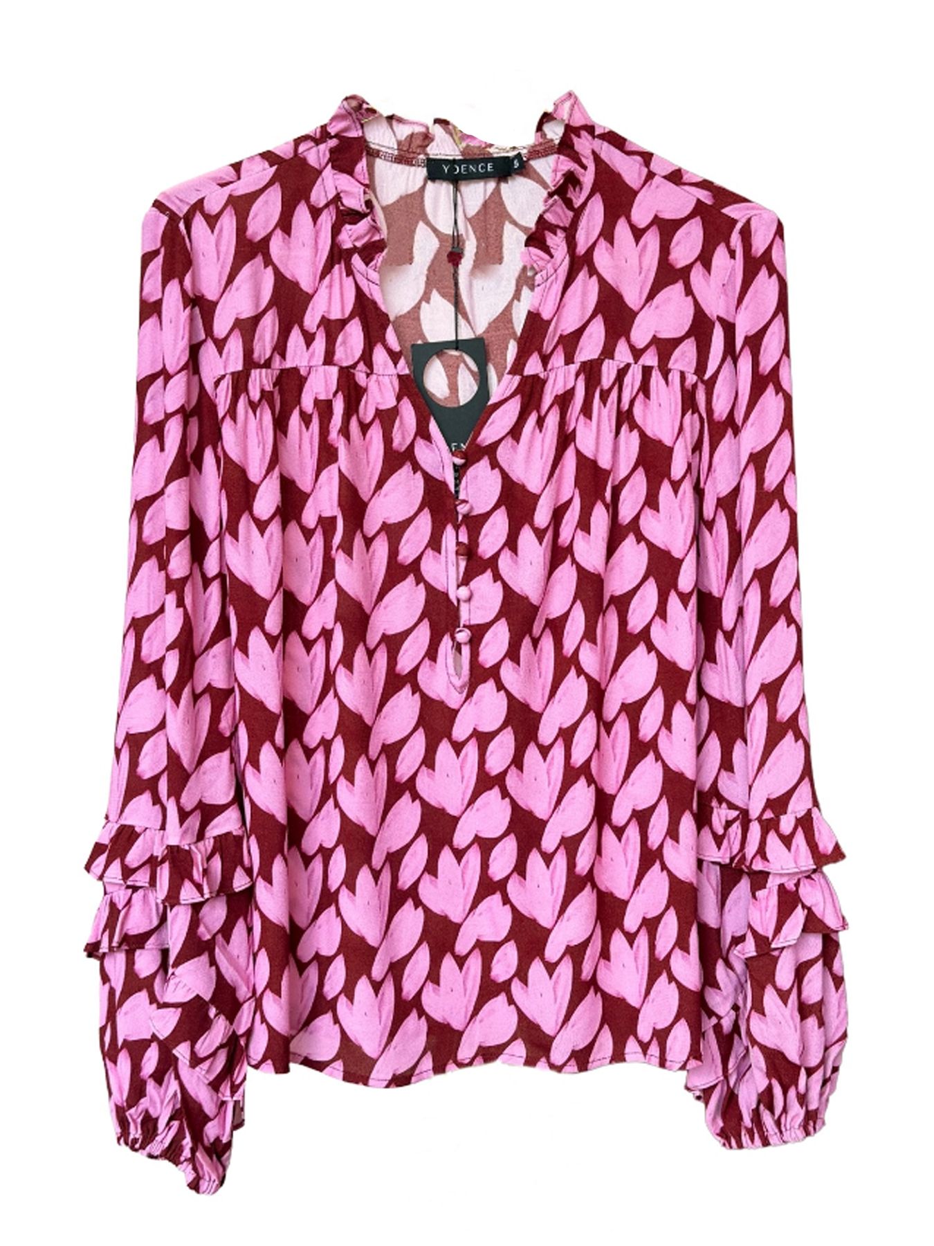 Ydence Blouse Ellie Pink flower 00114873-1011P