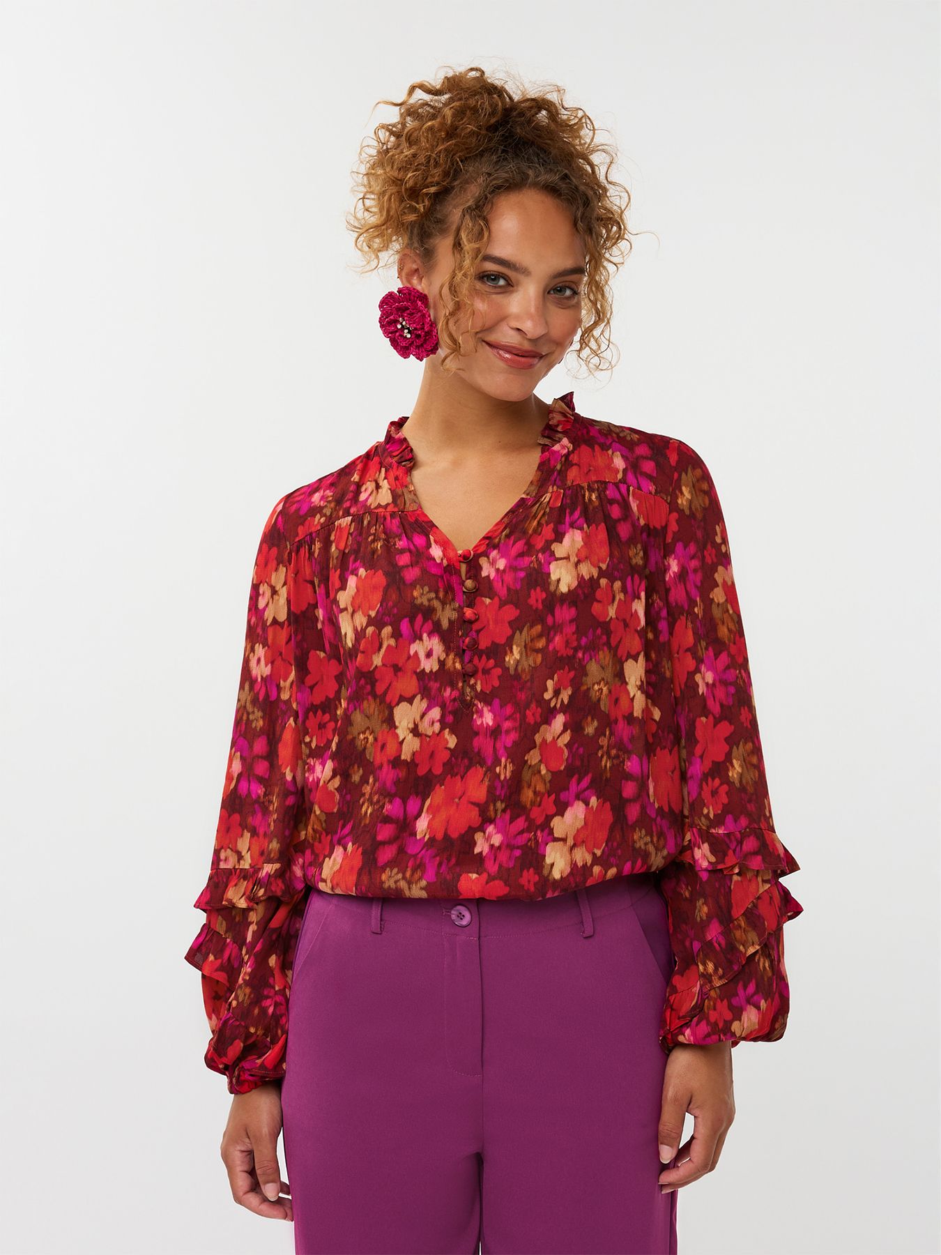 Ydence Blouse Ellie Multi flower 00114873-1078