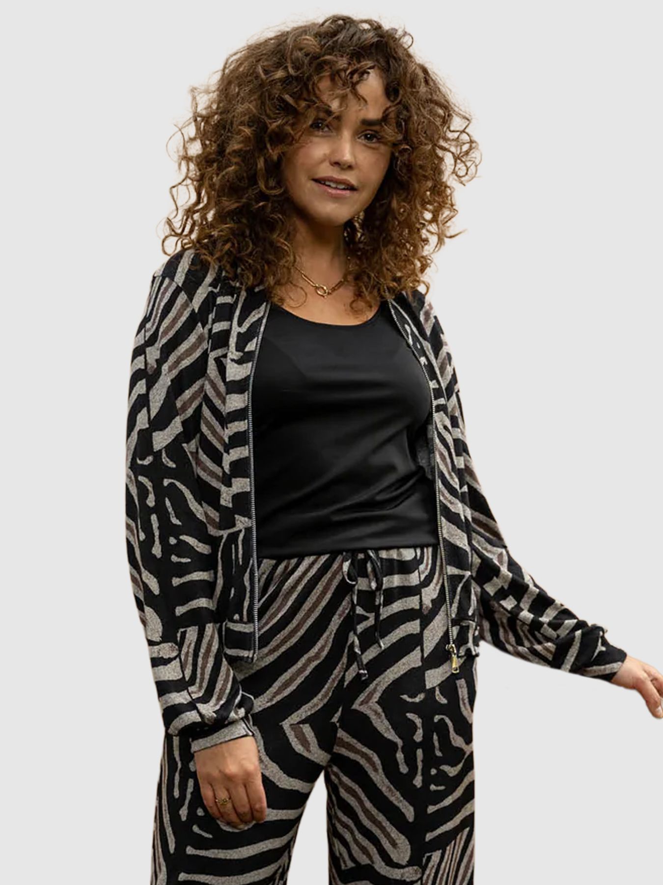Fos Fashion 7558 Bambi patchwork zebra Zwart 2900159633075