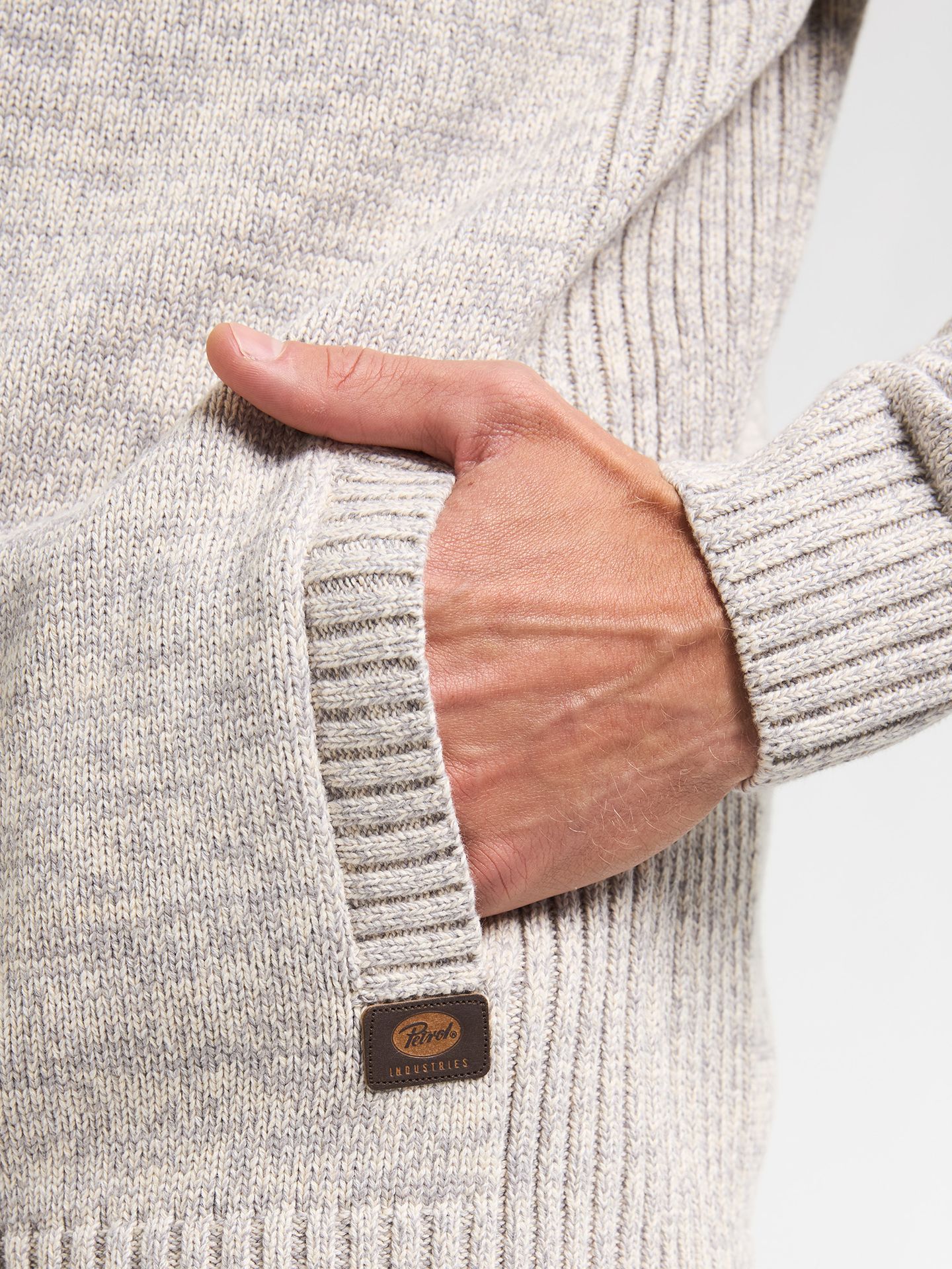 Petrol Industries Men Knitwear Collar Cardigan 0009 antique white melee 2900159636076