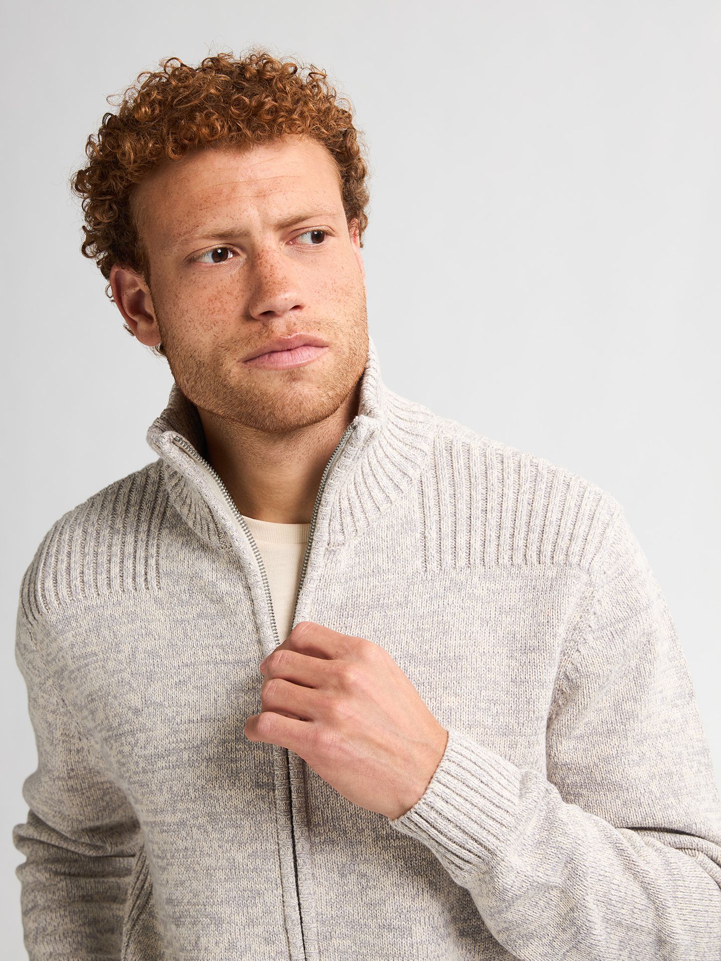 Petrol Industries Men Knitwear Collar Cardigan 0009 antique white melee 2900159636076