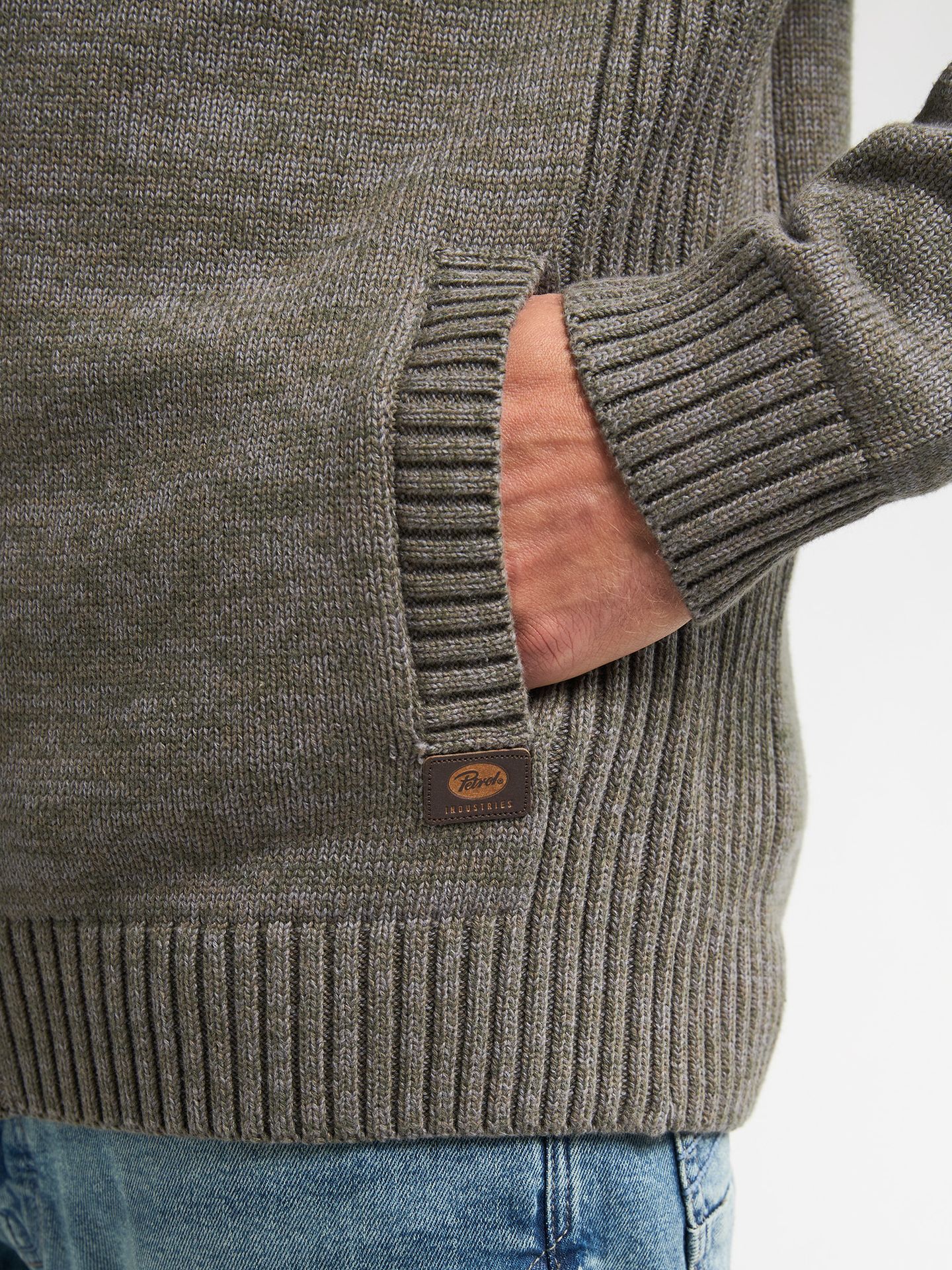 Petrol Industries Men Knitwear Collar Cardigan 6174 mossy stone 2900159638063