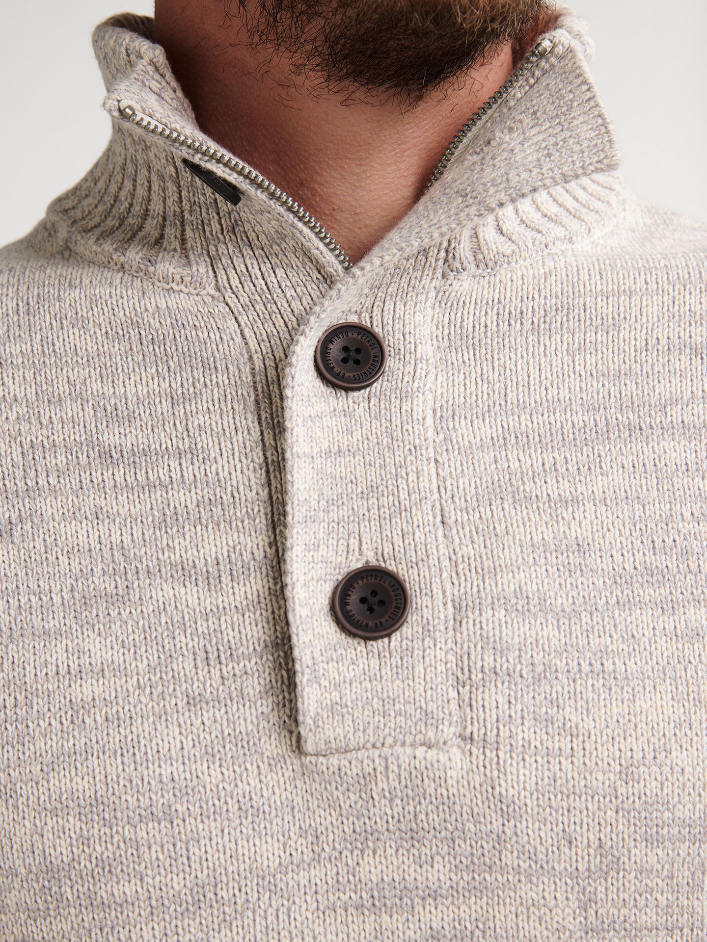 Petrol Industries Men Knitwear Collar 0009 antique white melee 2900159639060