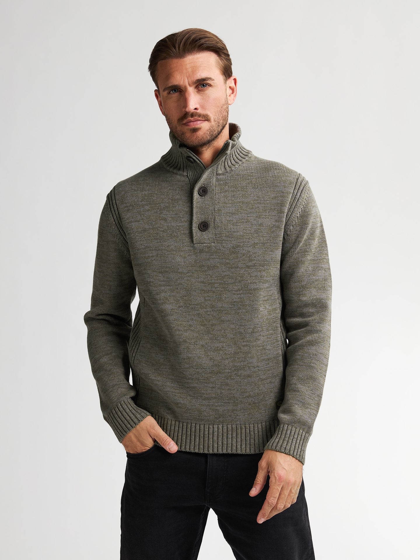 Petrol Industries Men Knitwear Collar 6174 mossy stone 00114879-EKA26002700000165