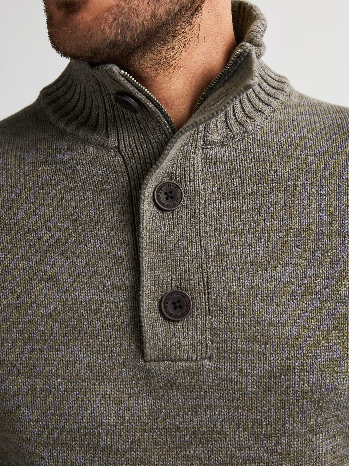 Petrol Industries Men Knitwear Collar 6174 mossy stone 2900170169065