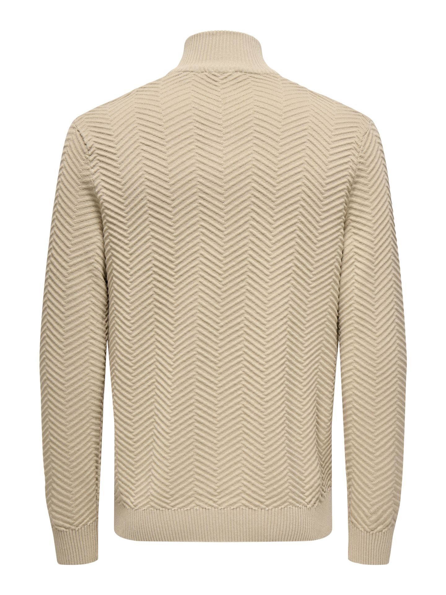 Only & Sons ONSMACE REG HERRINGBONE HALF ZIP KN Silver Lining/MELANGE 2900159676027