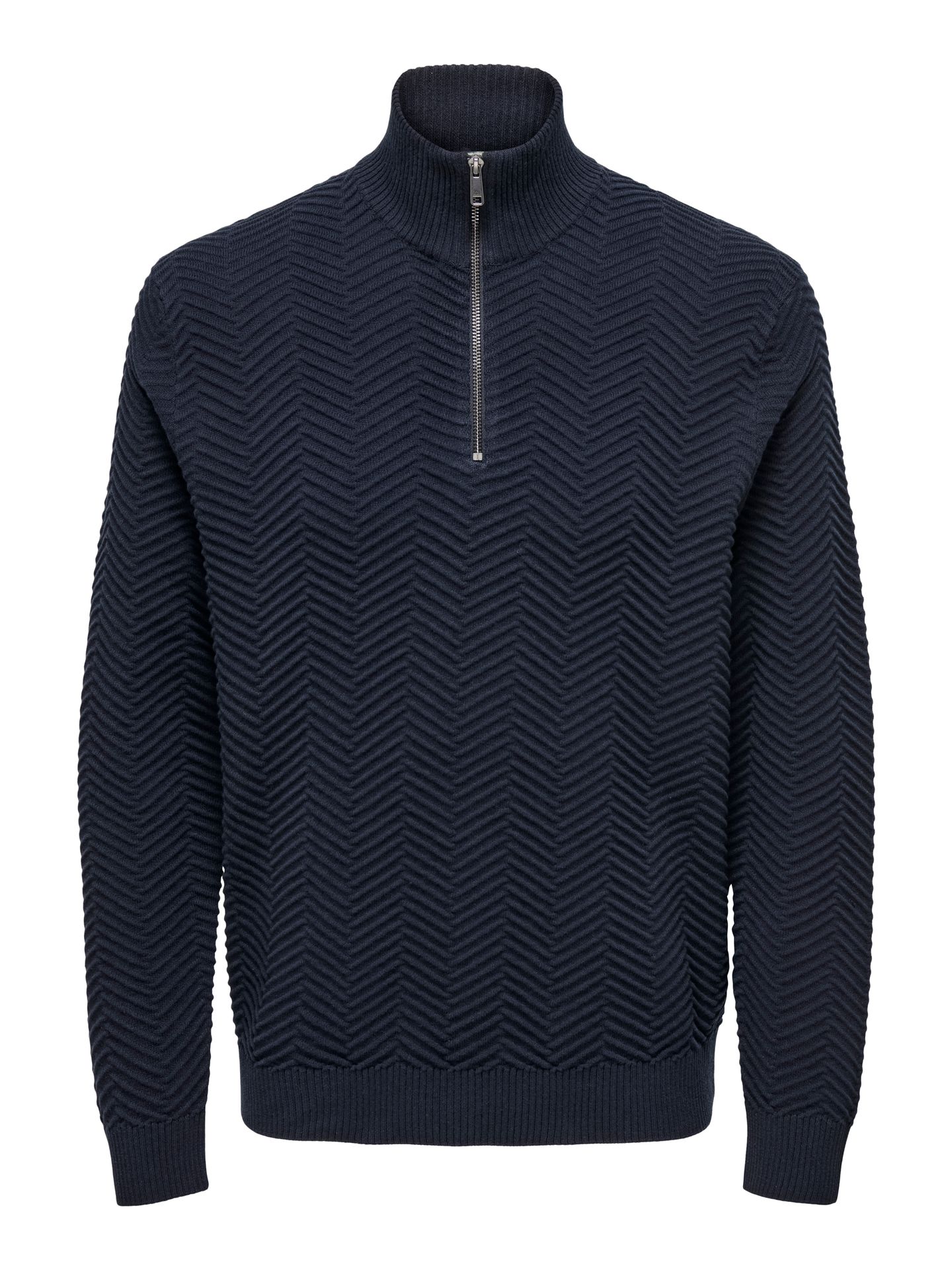 Only & Sons ONSMACE REG HERRINGBONE HALF ZIP KN Navy Blazer 00114899-EKA26011400002295