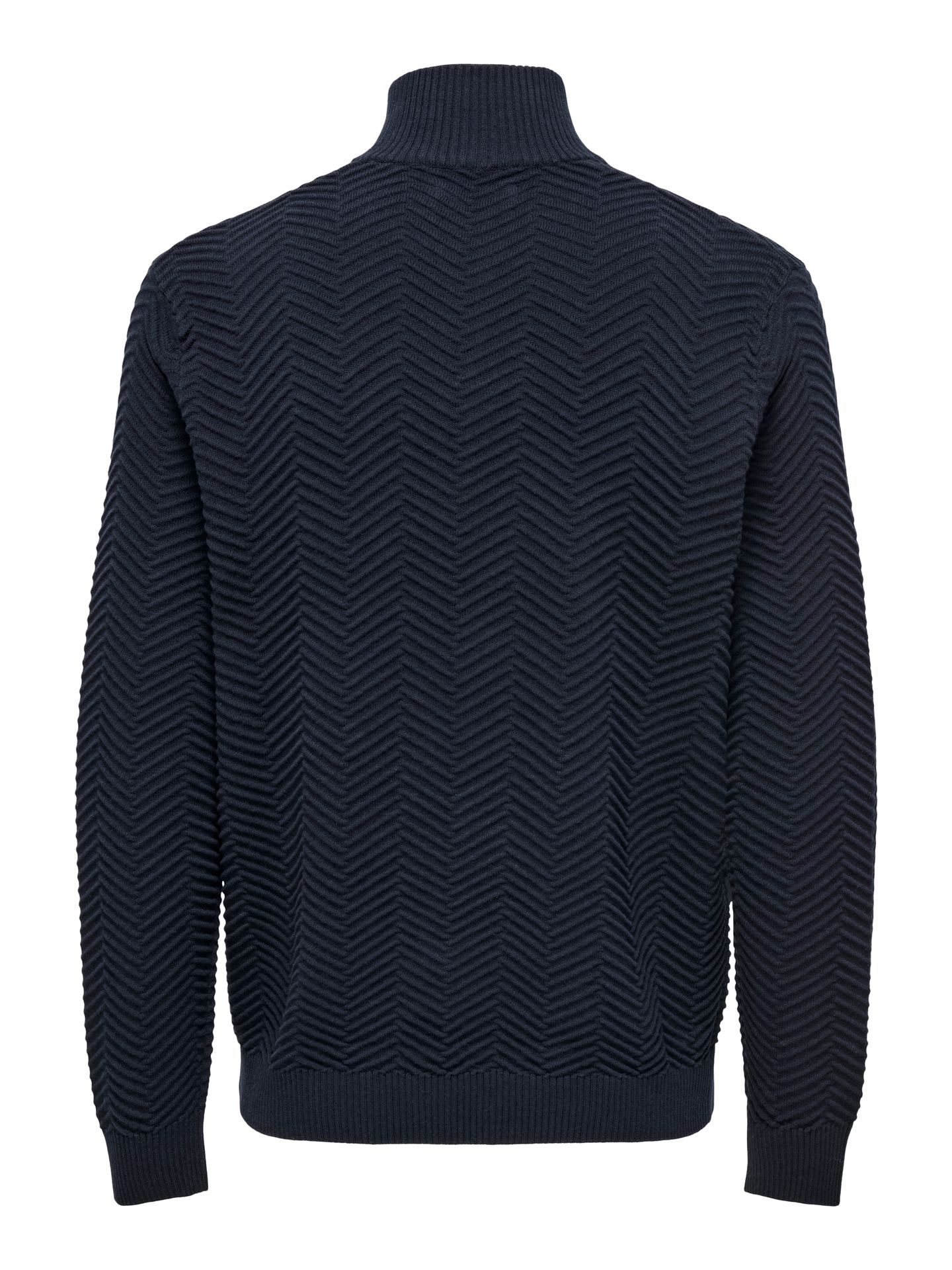 Only & Sons ONSMACE REG HERRINGBONE HALF ZIP KN Navy Blazer 2900159685043