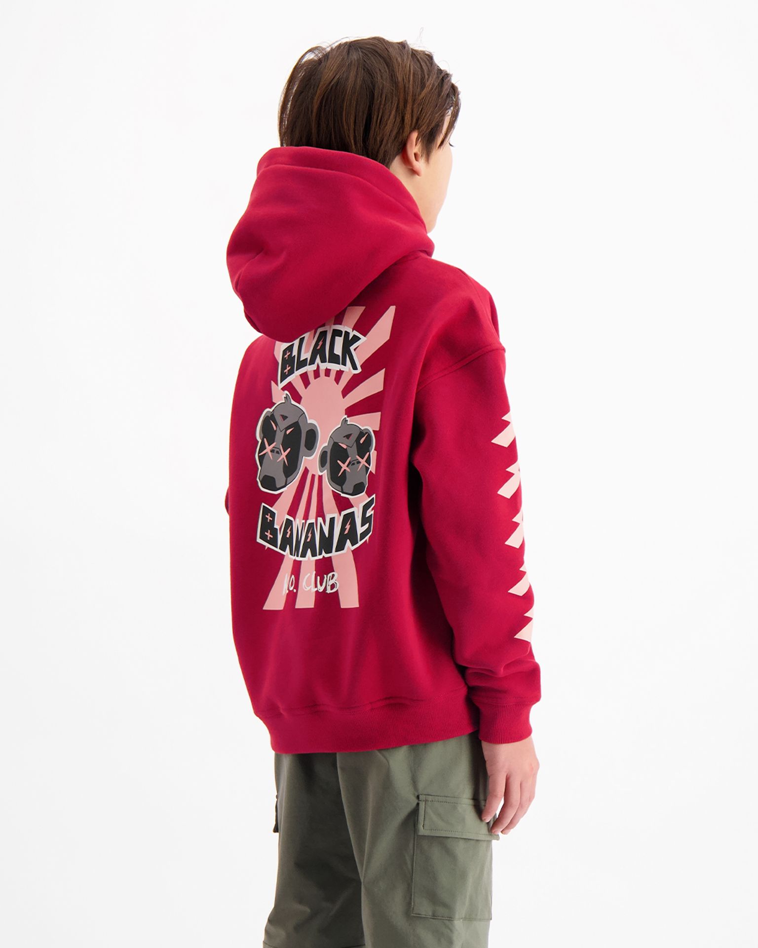 Black Bananas Kids Ko club hoodie red 00114907-R5