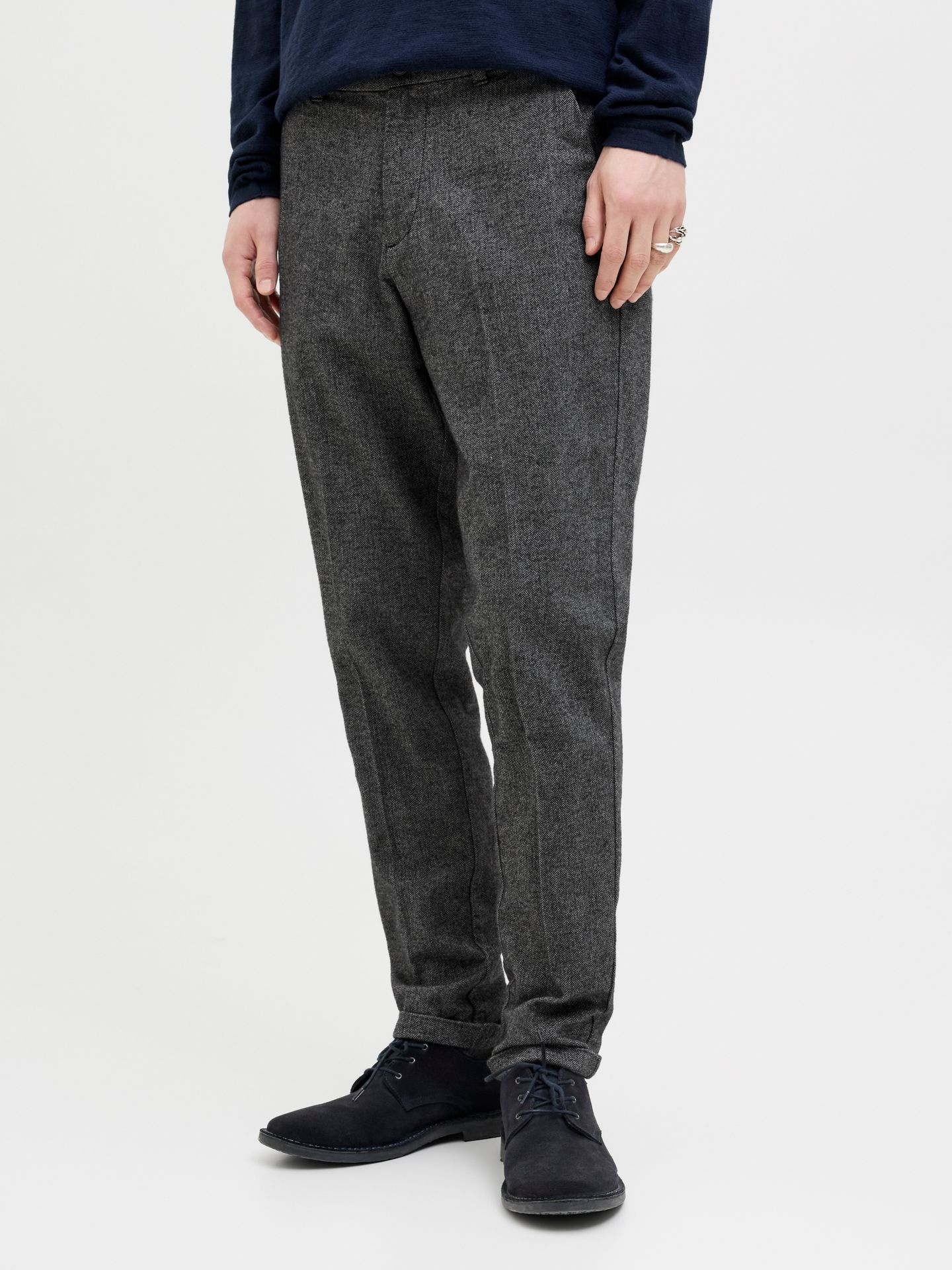 Jack & Jones JPSTACE HENRY CHINO SN Grey Melange/HERRINGBONE 00114925-EKA26011400003092