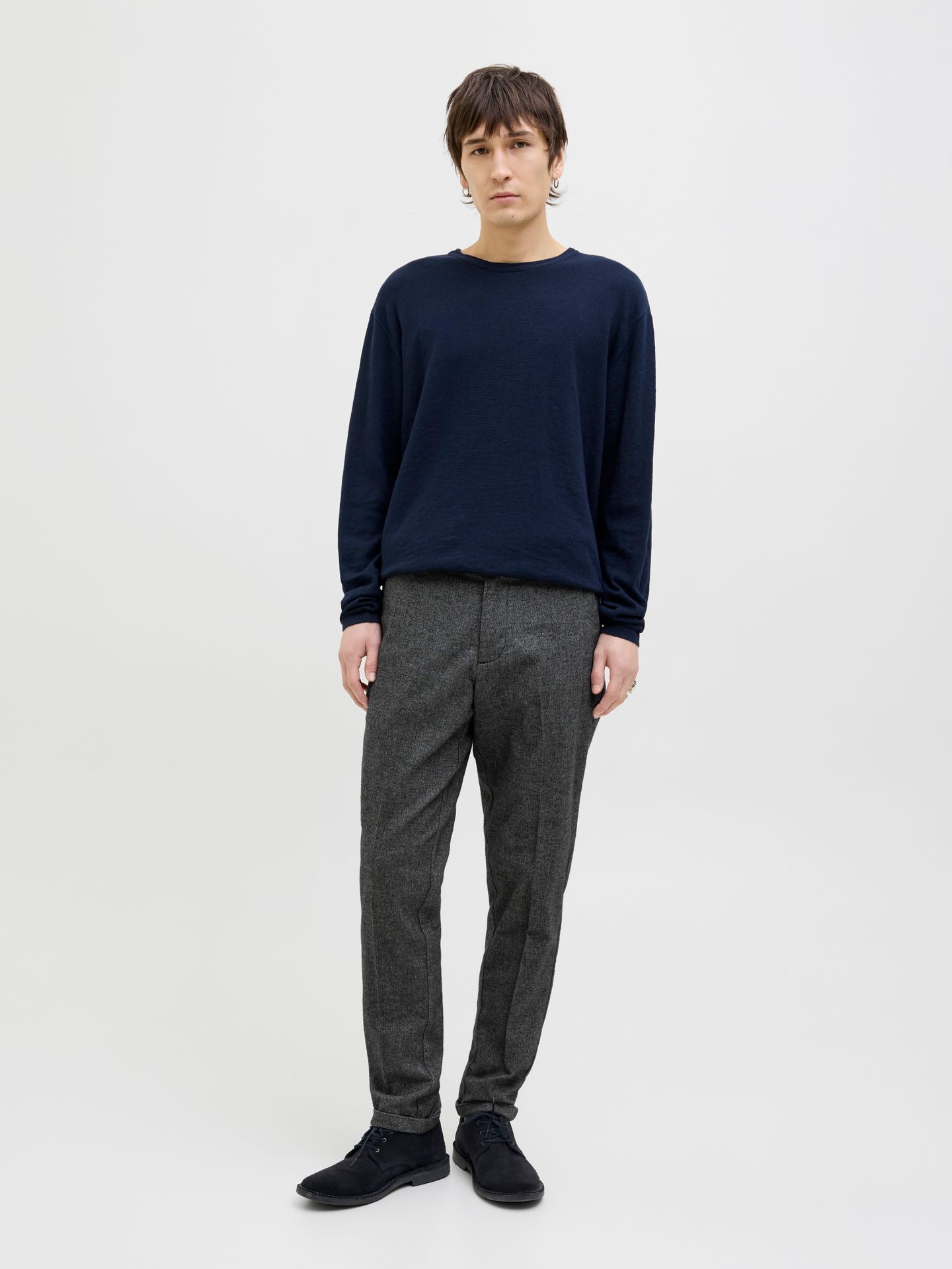 Jack & Jones JPSTACE HENRY CHINO SN Grey Melange/HERRINGBONE 2900159728153 Jack & Jones JPSTACE HENRY CHINO SN Grey Melange/HERRINGBONE 2900159728153