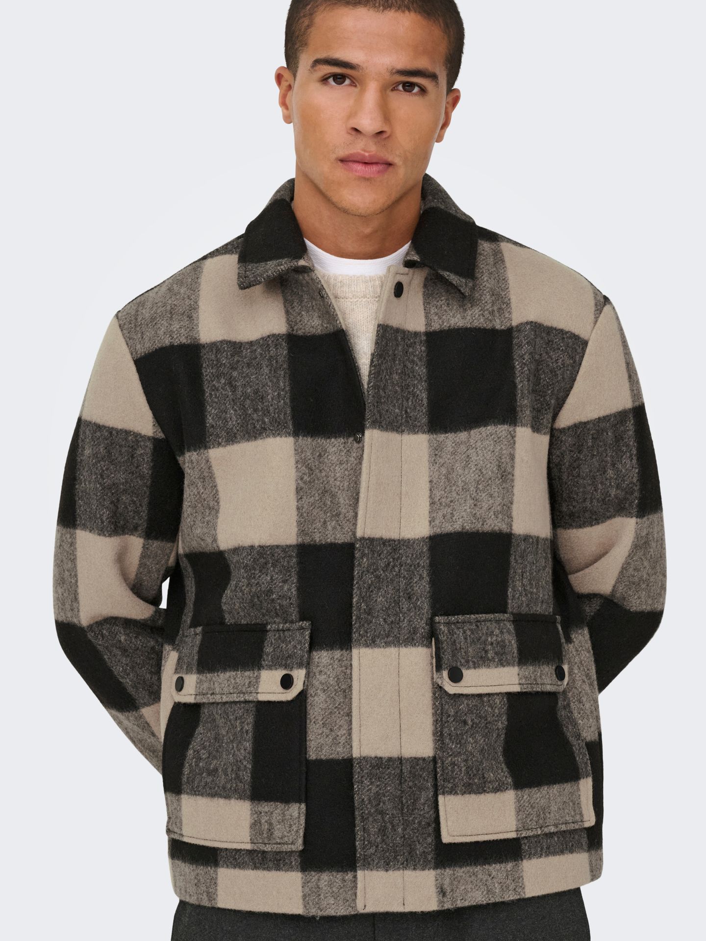 Only & Sons ONSCONNOR LIFE CHECK JACKET OTW Silver Lining/MELANGE 2900159730033