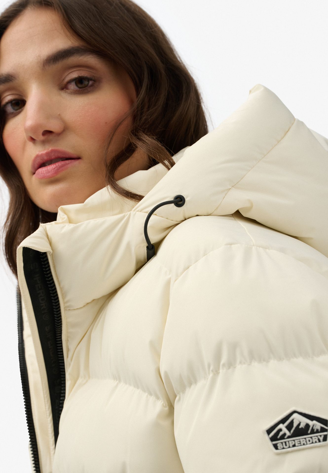 Superdry Hooded sports puffer jacket 71d OffWhite 2900159733072