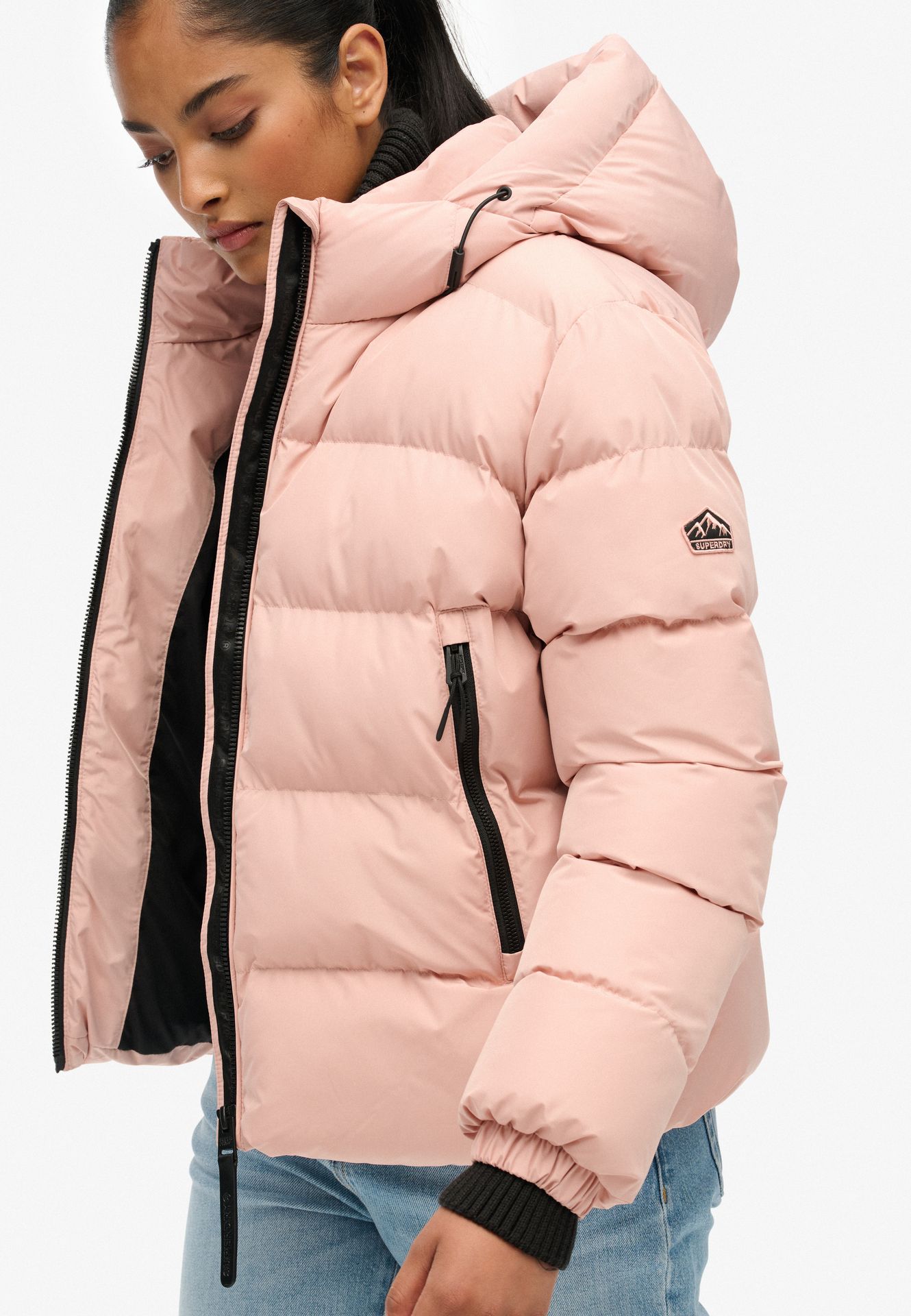 Superdry Hooded sports puffer jacket Vintage Blush 2900159732075