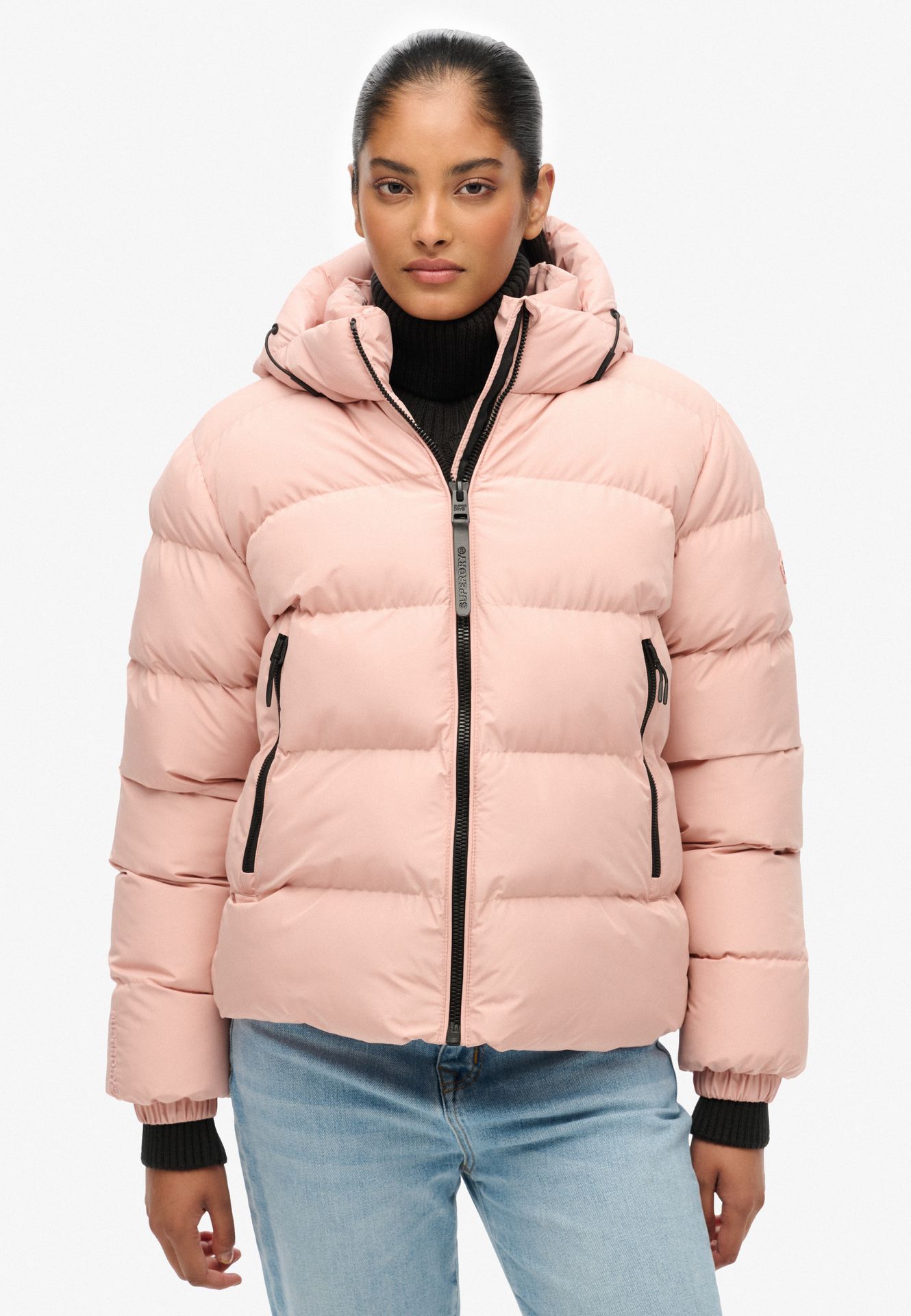 Superdry Hooded sports puffer jacket Vintage Blush 2900159732075