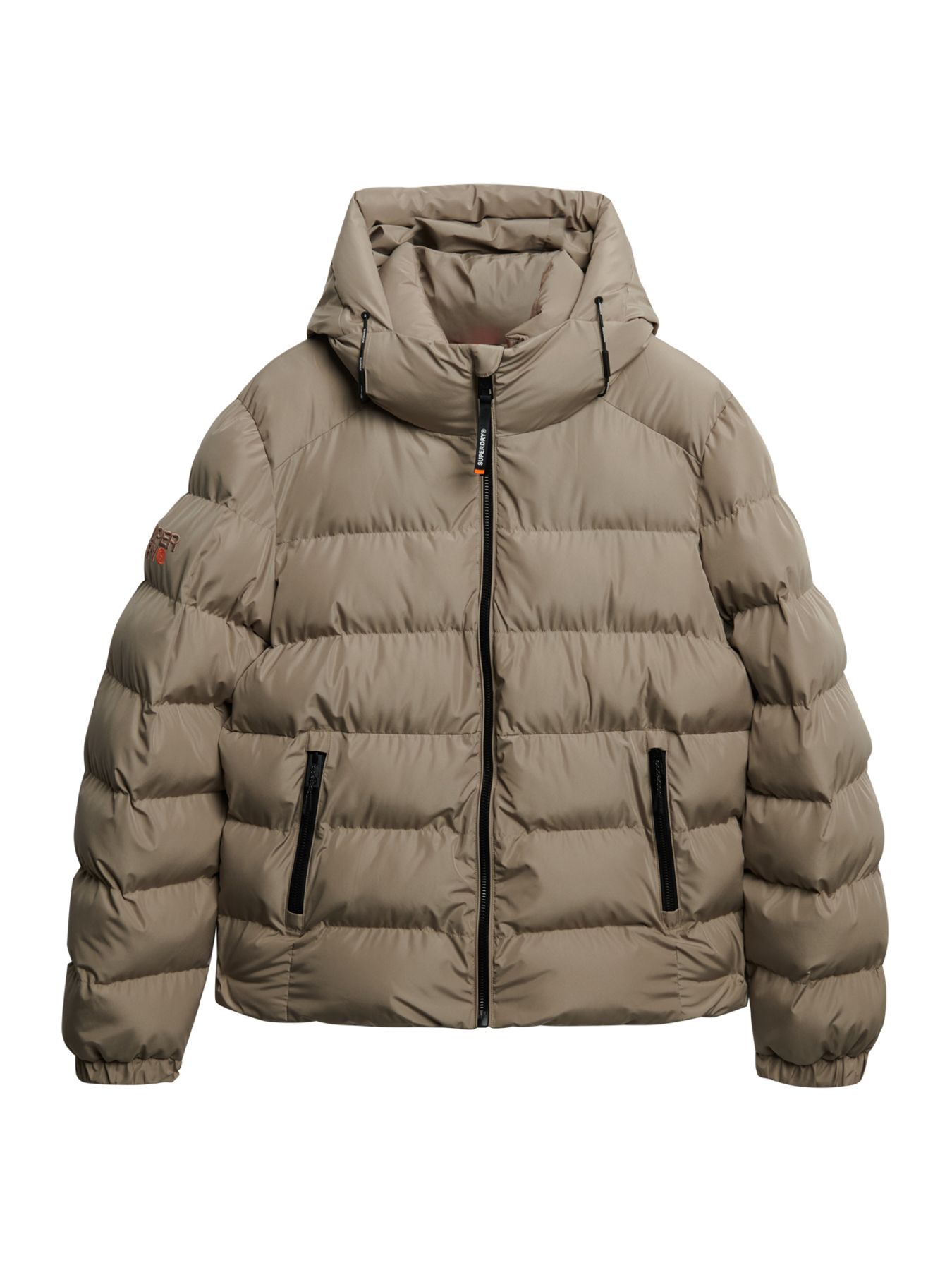 Superdry Hooded sports puffer jacket Winter twig beige 2900160474094