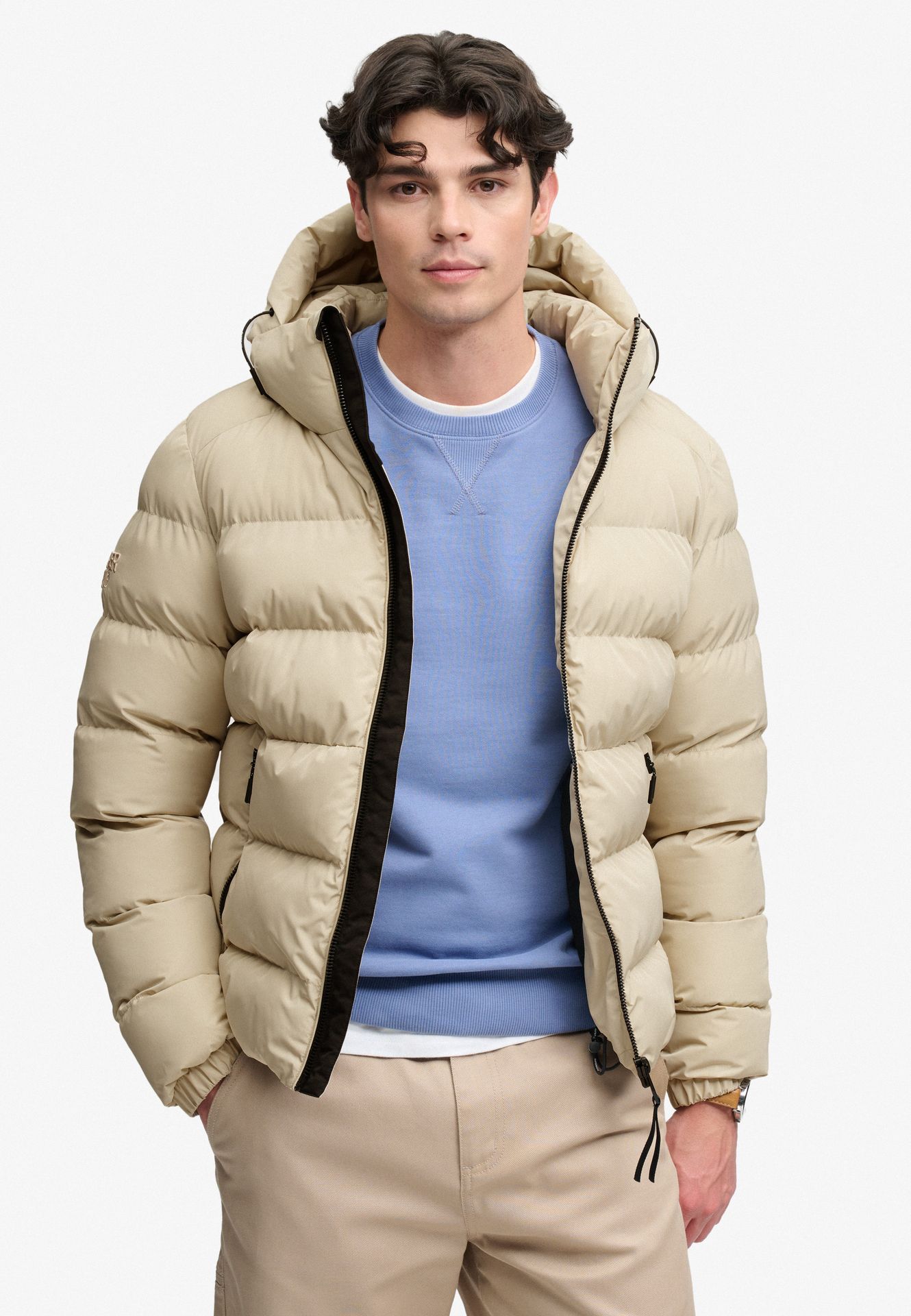 Superdry Hooded sports puffer jacket l5o Climbing Chalk 00114929-EKA26009000000019