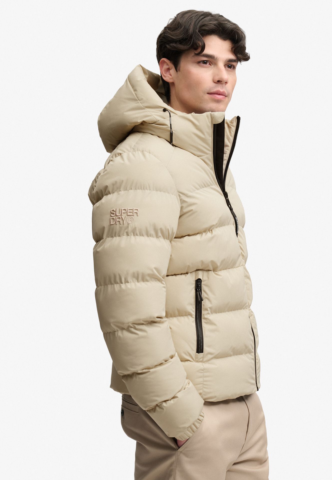 Superdry Hooded sports puffer jacket l5o Climbing Chalk 2900168839048