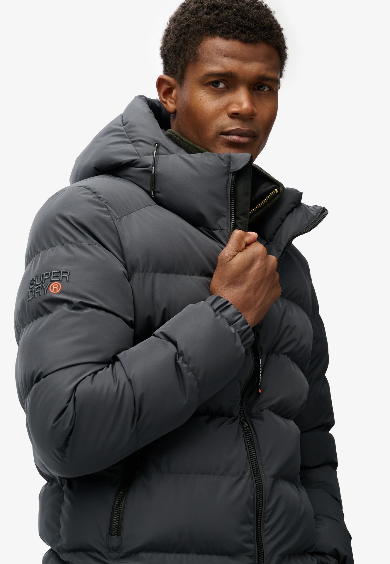 Superdry Hooded sports puffer jacket Ebony/ebony 2900159738077