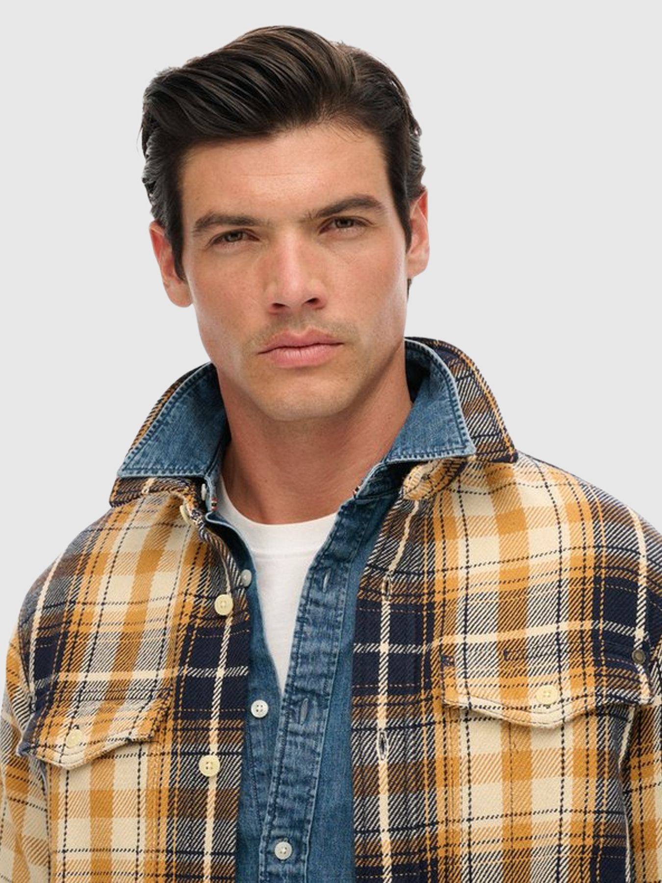 Superdry Merchant heavy checked shirt Homestead yellow 2900159739043